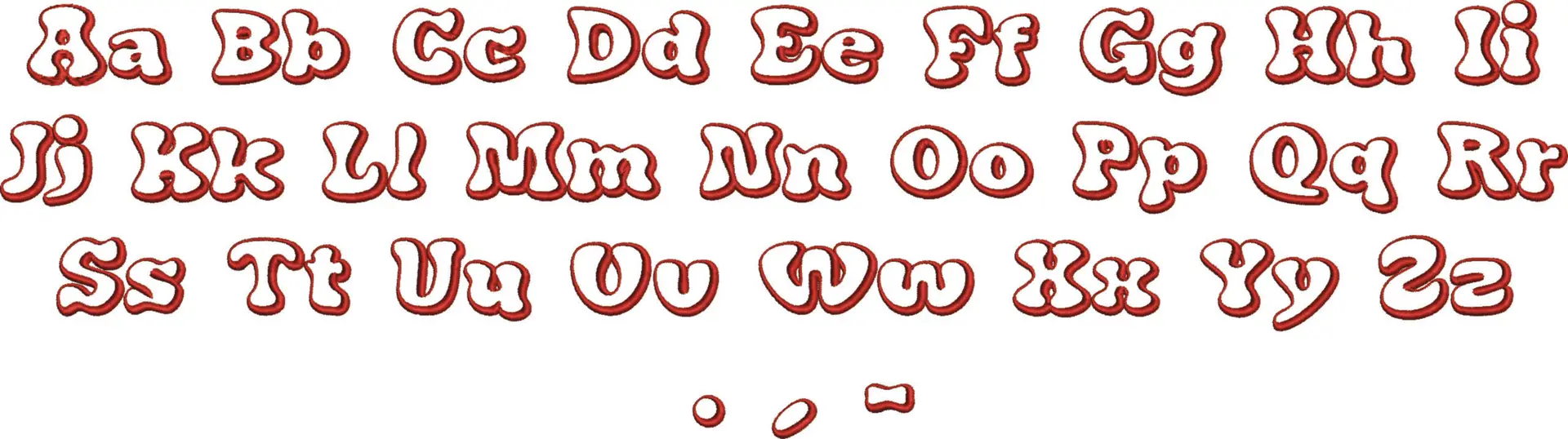 Candy Pop Embroidery Font Set - 1" 1.5" 2" 2.5" 3" and 4" - Machine Embroidery Alphabet Font - instant download — view 4