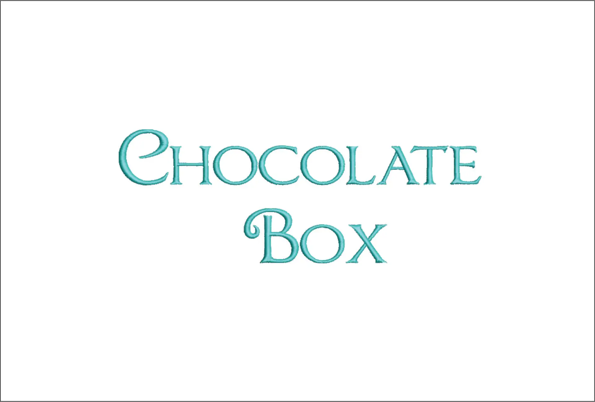 Chocolate Box Embroidery Font Set - 1" 1.5" 2" 2.5" 3" and 4" - Machine Embroidery Alphabet Font - instant download