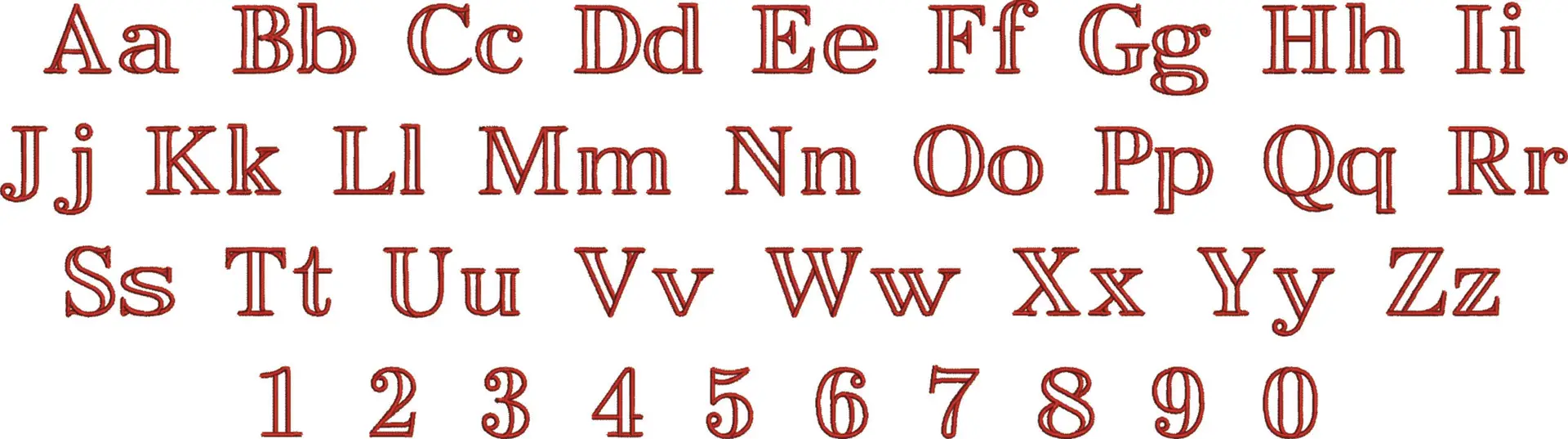 Easy Open Face Box Embroidery Font Set - 1" 1.5" 2" 2.5" 3" and 4" - Machine Embroidery Alphabet Font - instant download — view 3