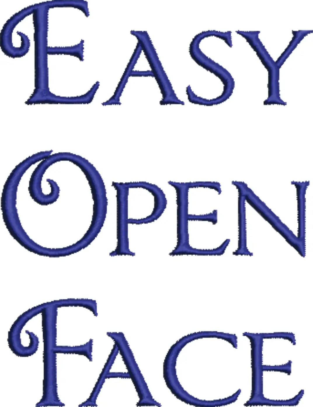 Easy Open Face Box Embroidery Font Set - 1" 1.5" 2" 2.5" 3" and 4" - Machine Embroidery Alphabet Font - instant download