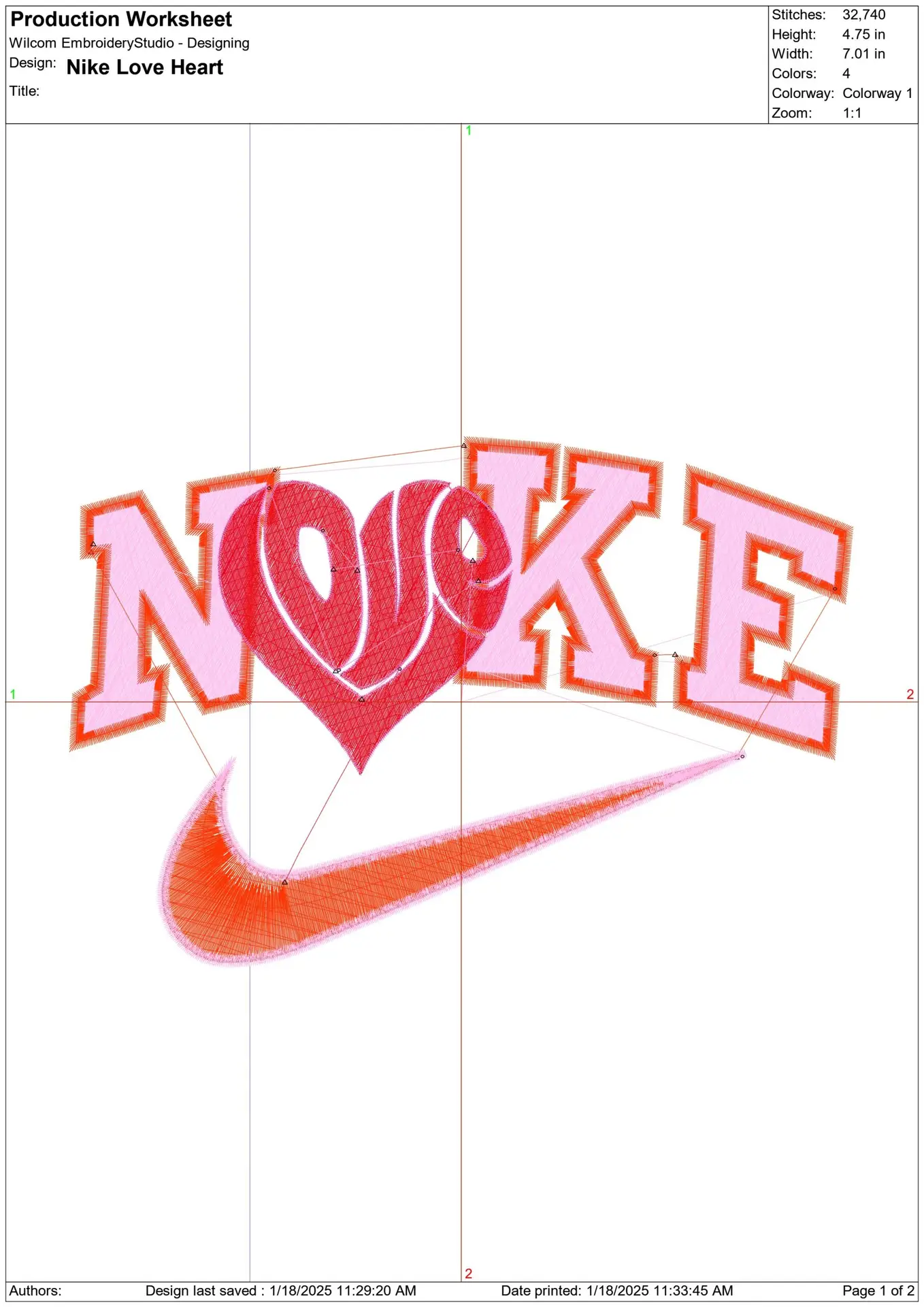 Nike Swoosh Love Heart - Cartoon embroidery design file - instant download — view 2