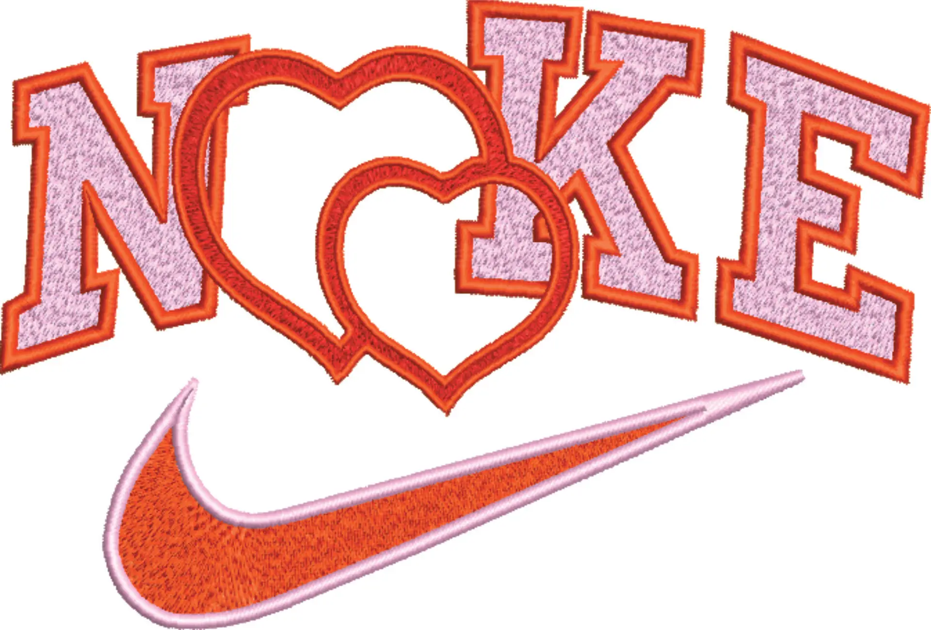 Nike Swoosh Parent Heart - Cartoon embroidery design file - instant download — view 4