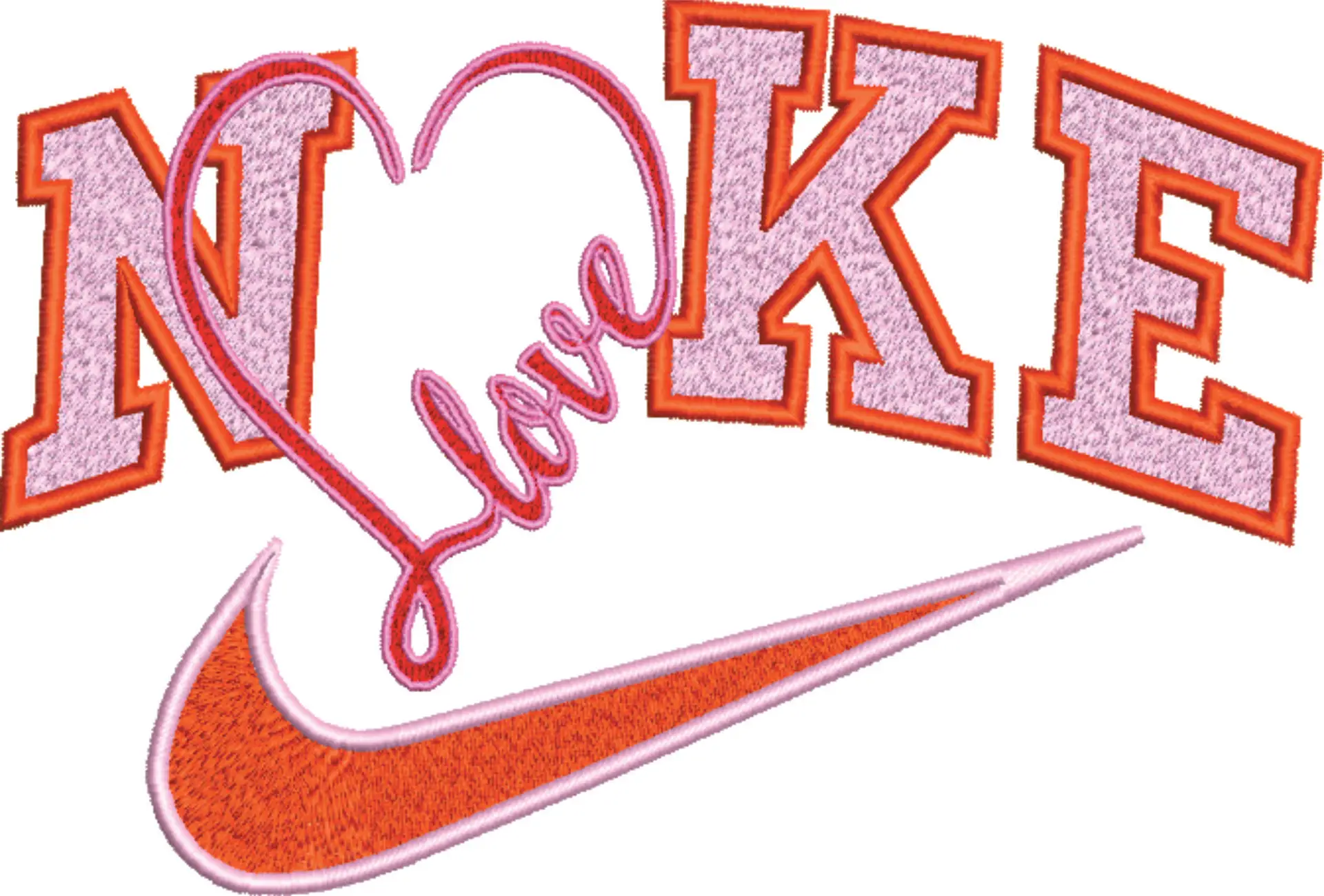 Nike Swoosh In Love Heart - Cartoon embroidery design file - instant download — view 4