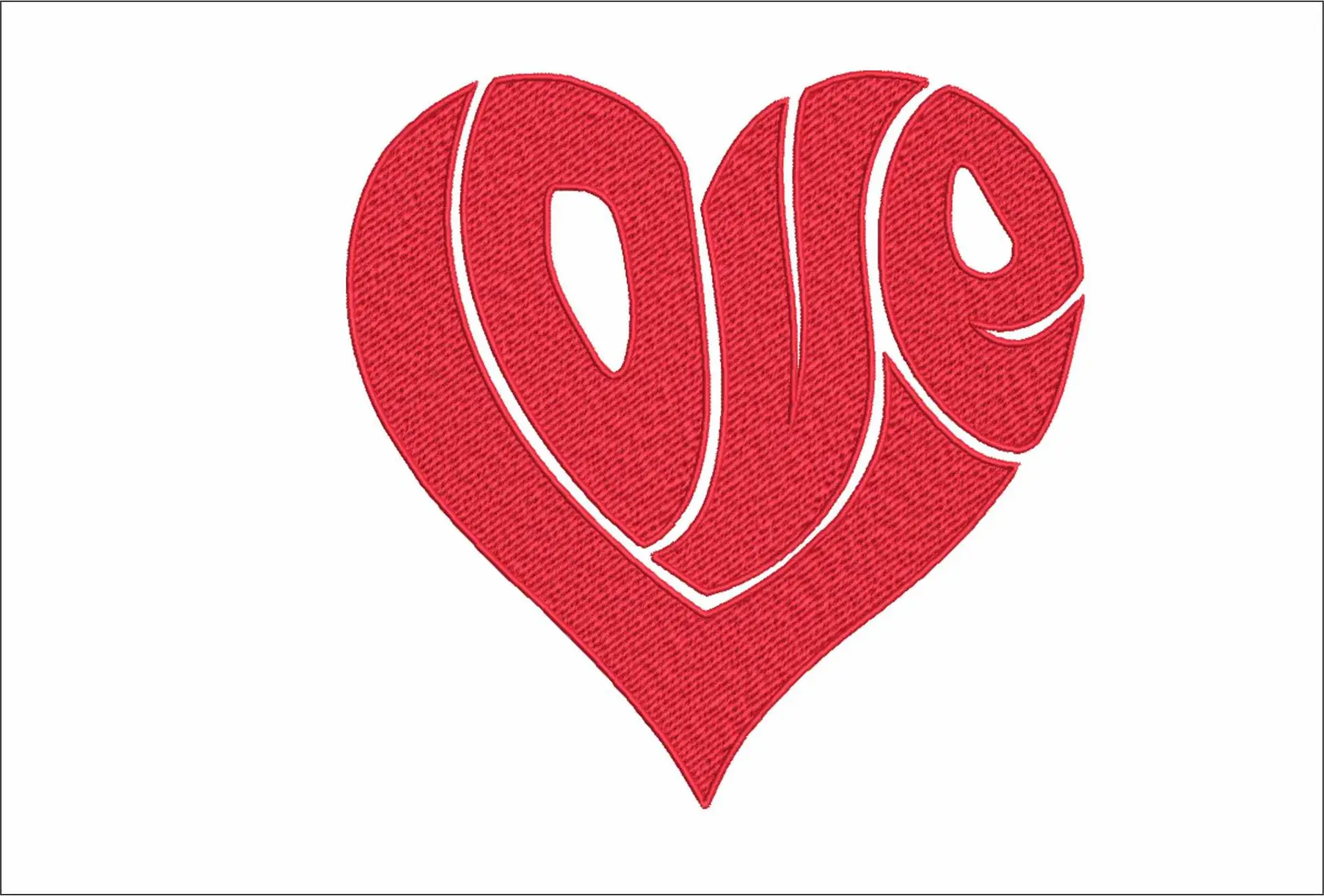 Love Heart - Cartoon embroidery design file - instant download