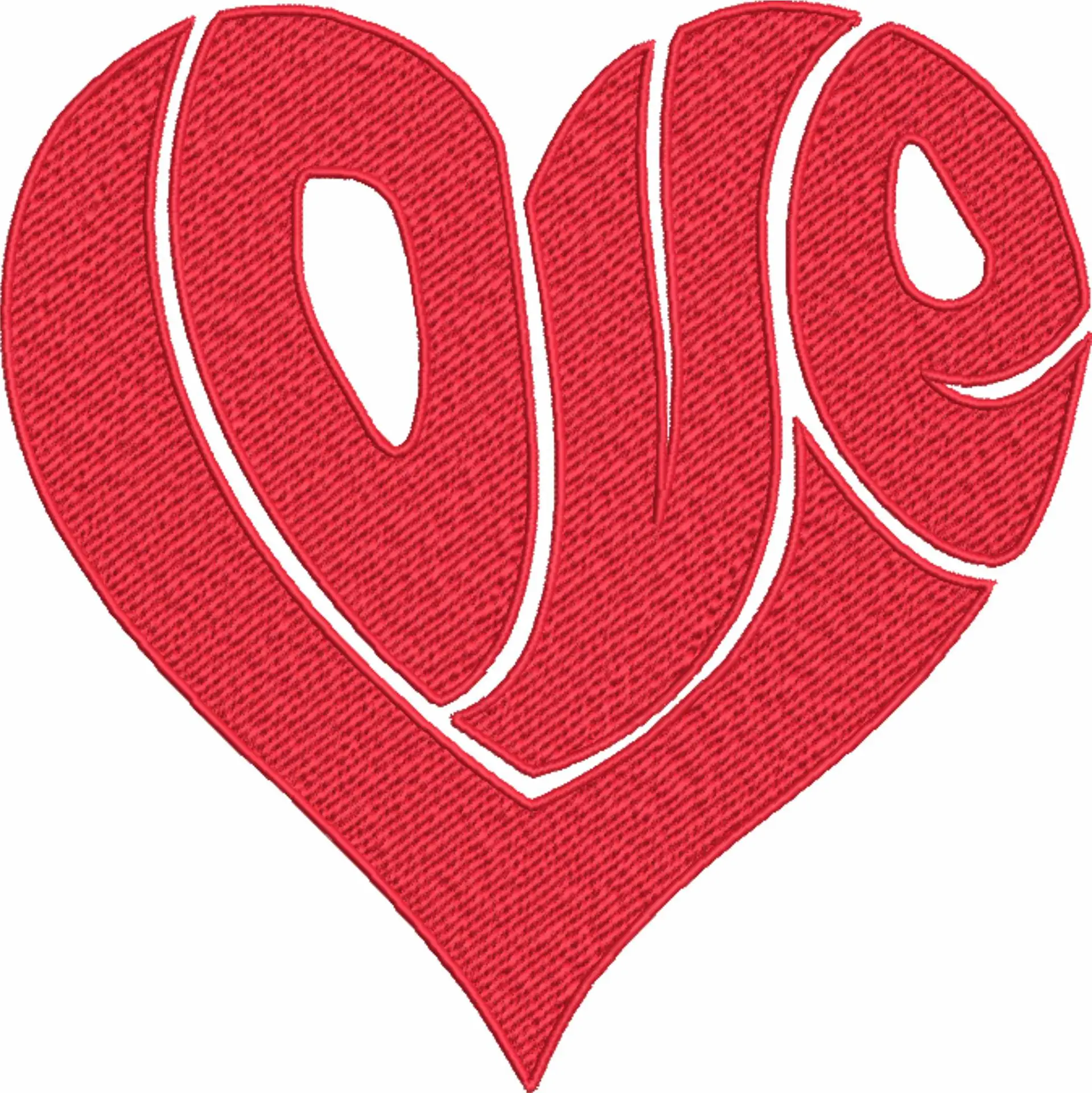 Love Heart - Cartoon embroidery design file - instant download — view 4