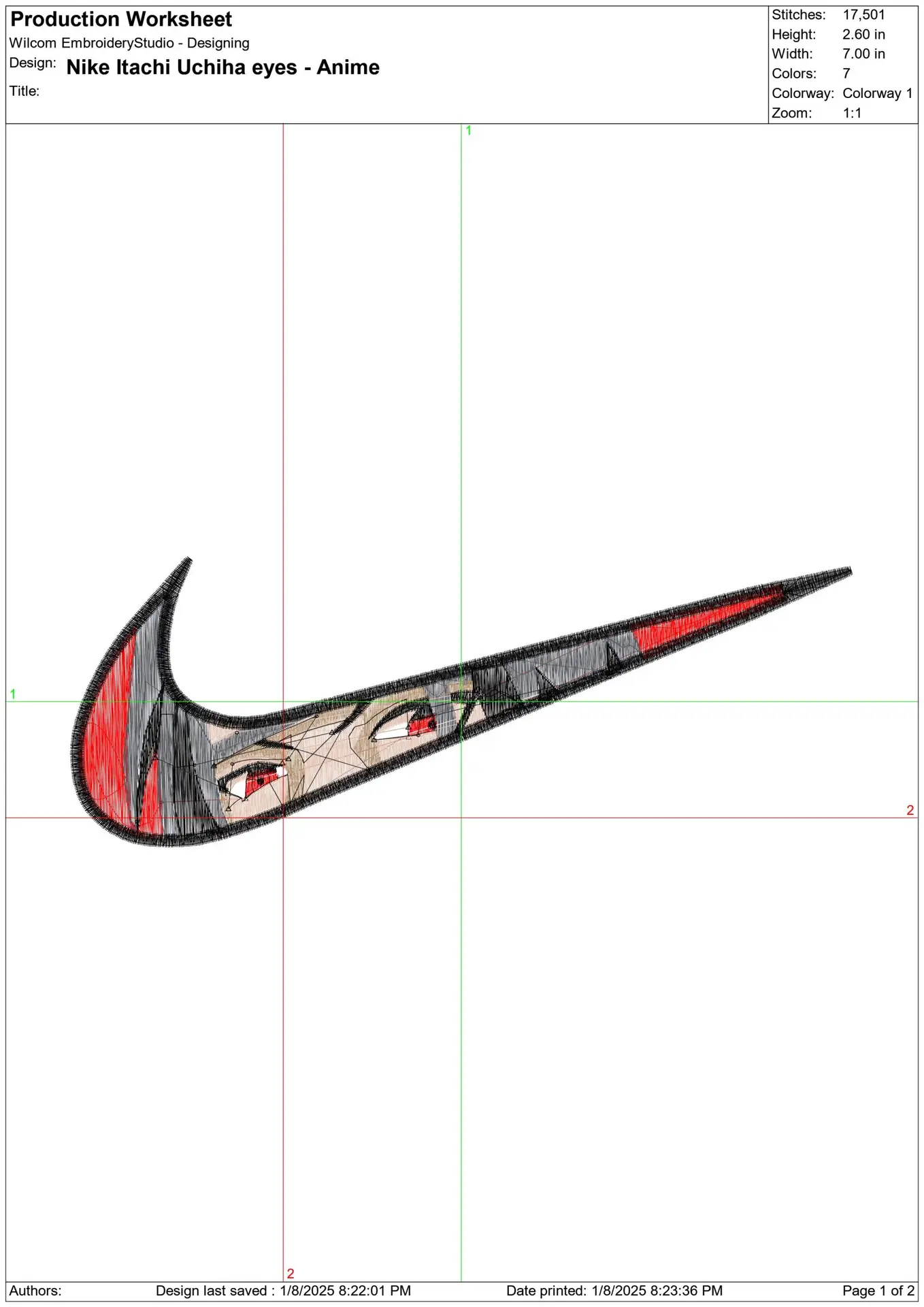 Nike Swoosh Itachi Uchiha Eyes - Anime - Nike embroidery design - instant download — view 2