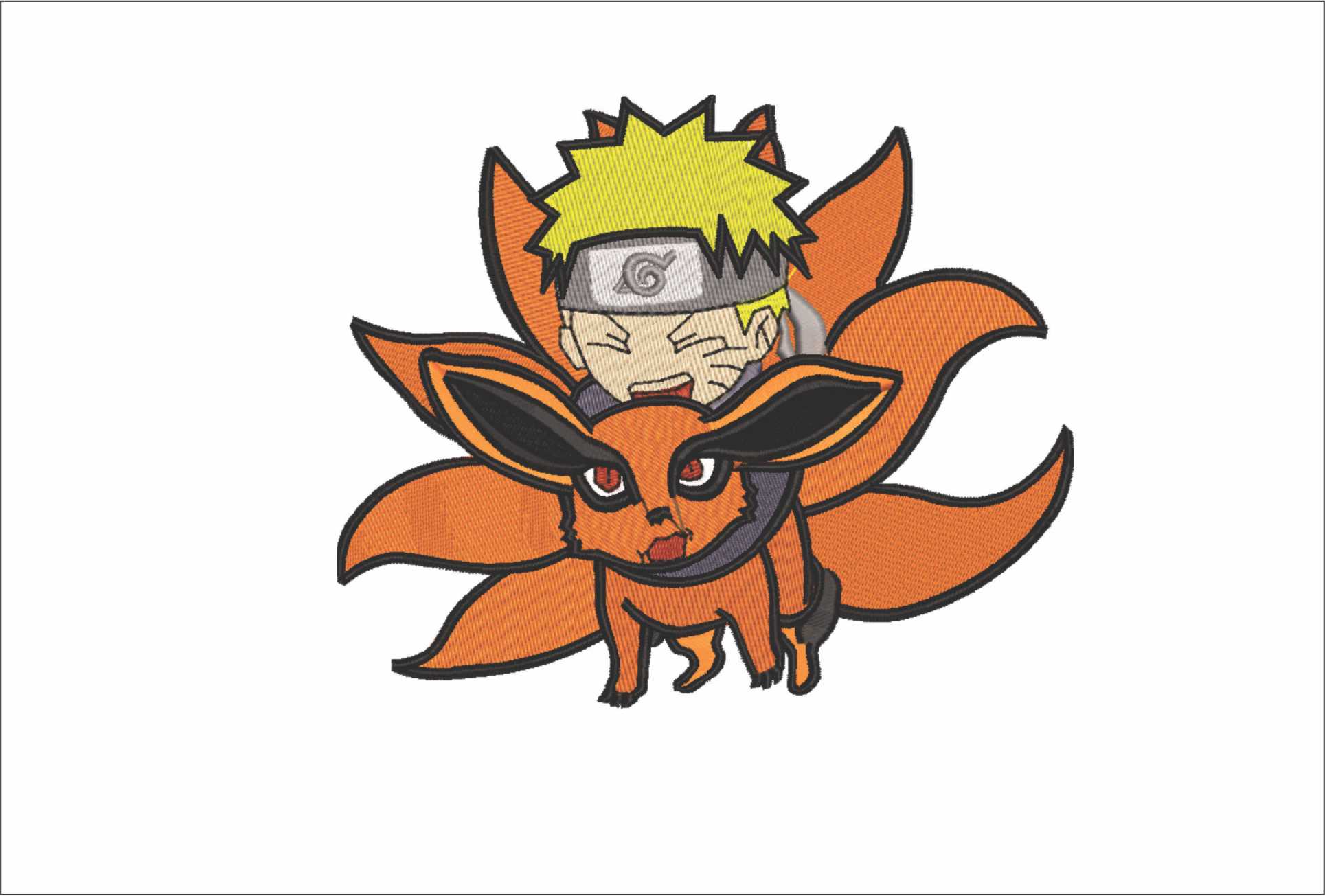 KyuubiNaruto - Anime - Nike embroidery design - instant download