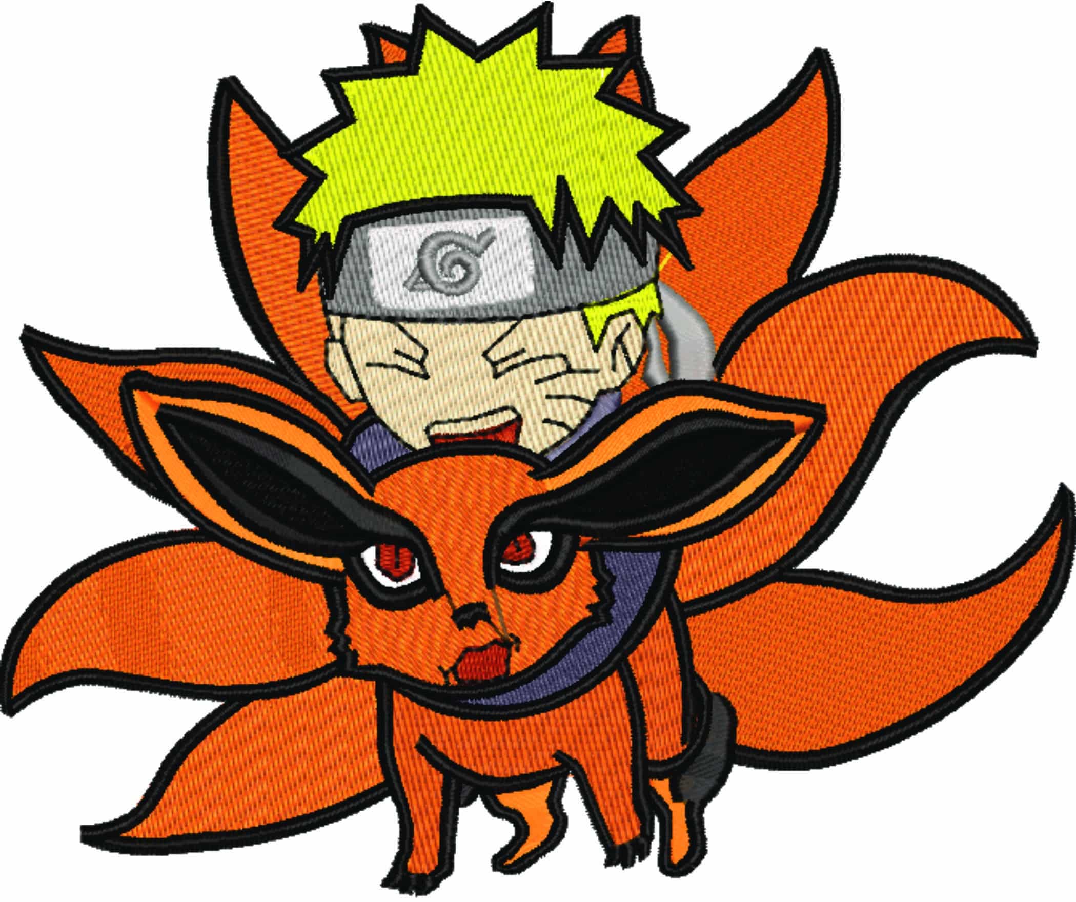 KyuubiNaruto - Anime - Nike embroidery design - instant download — view 4