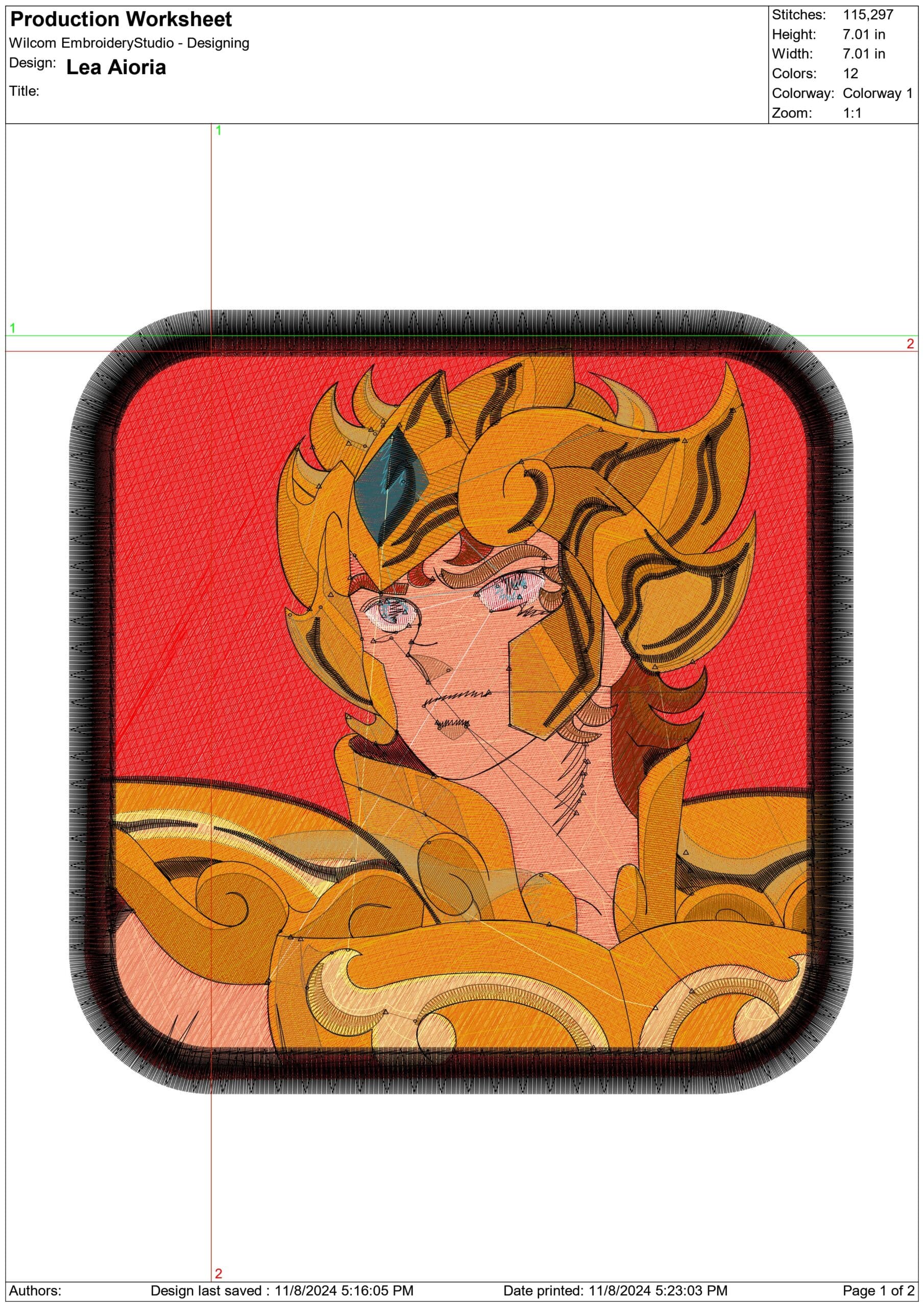 Leo Aioria - Anime - Nike embroidery design - instant download — view 2