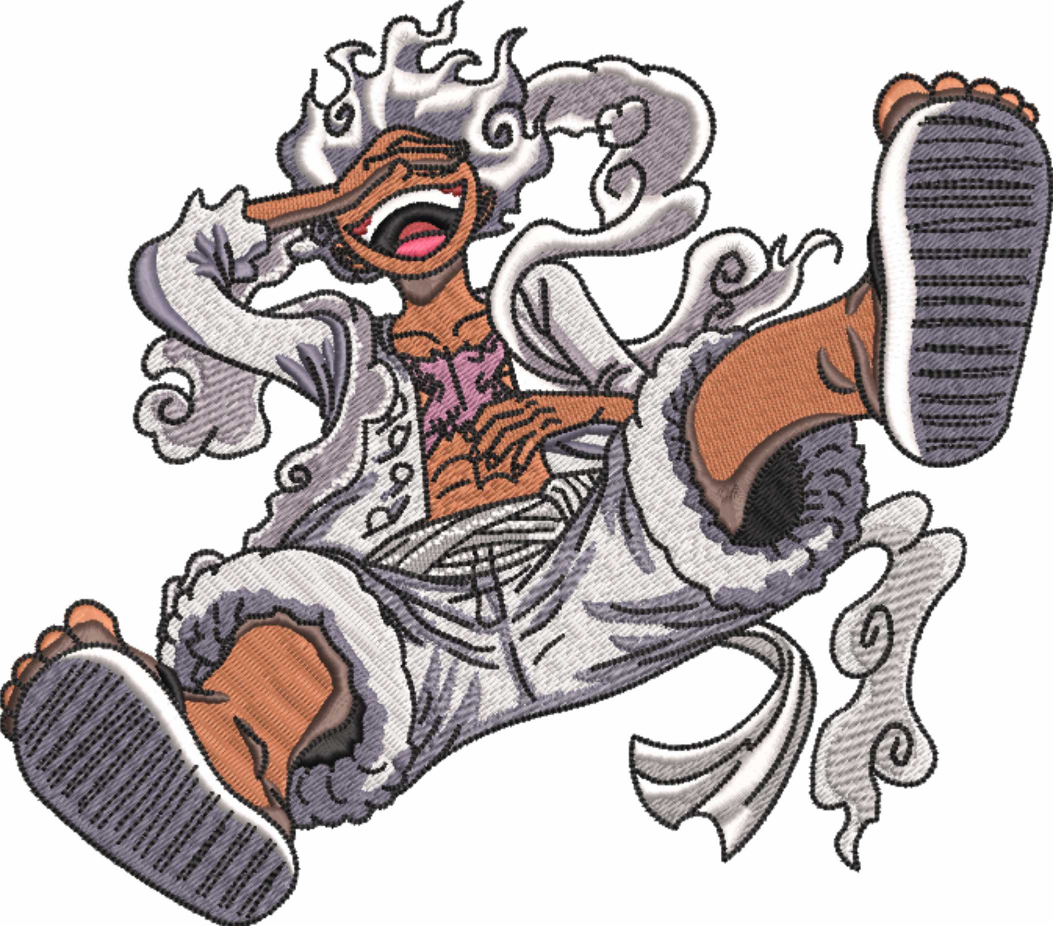 Luffy Gear 5 Man - Anime - Nike embroidery design - instant download