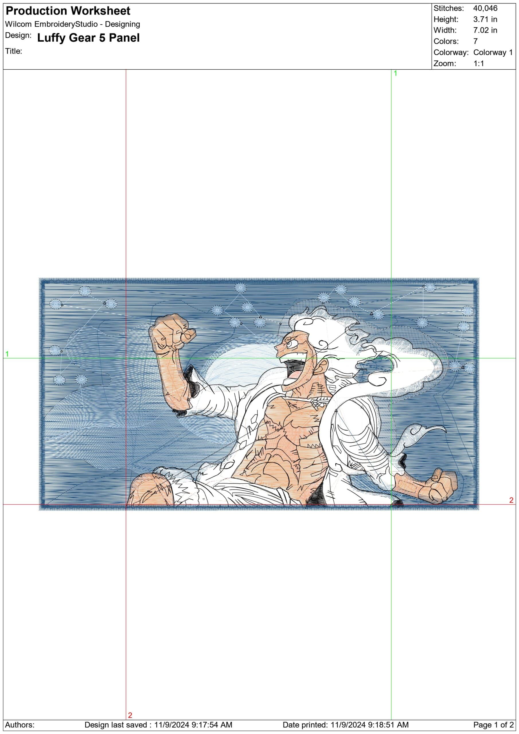 Luffy Gear 5 Scene - Anime - Nike embroidery design - instant download — view 2