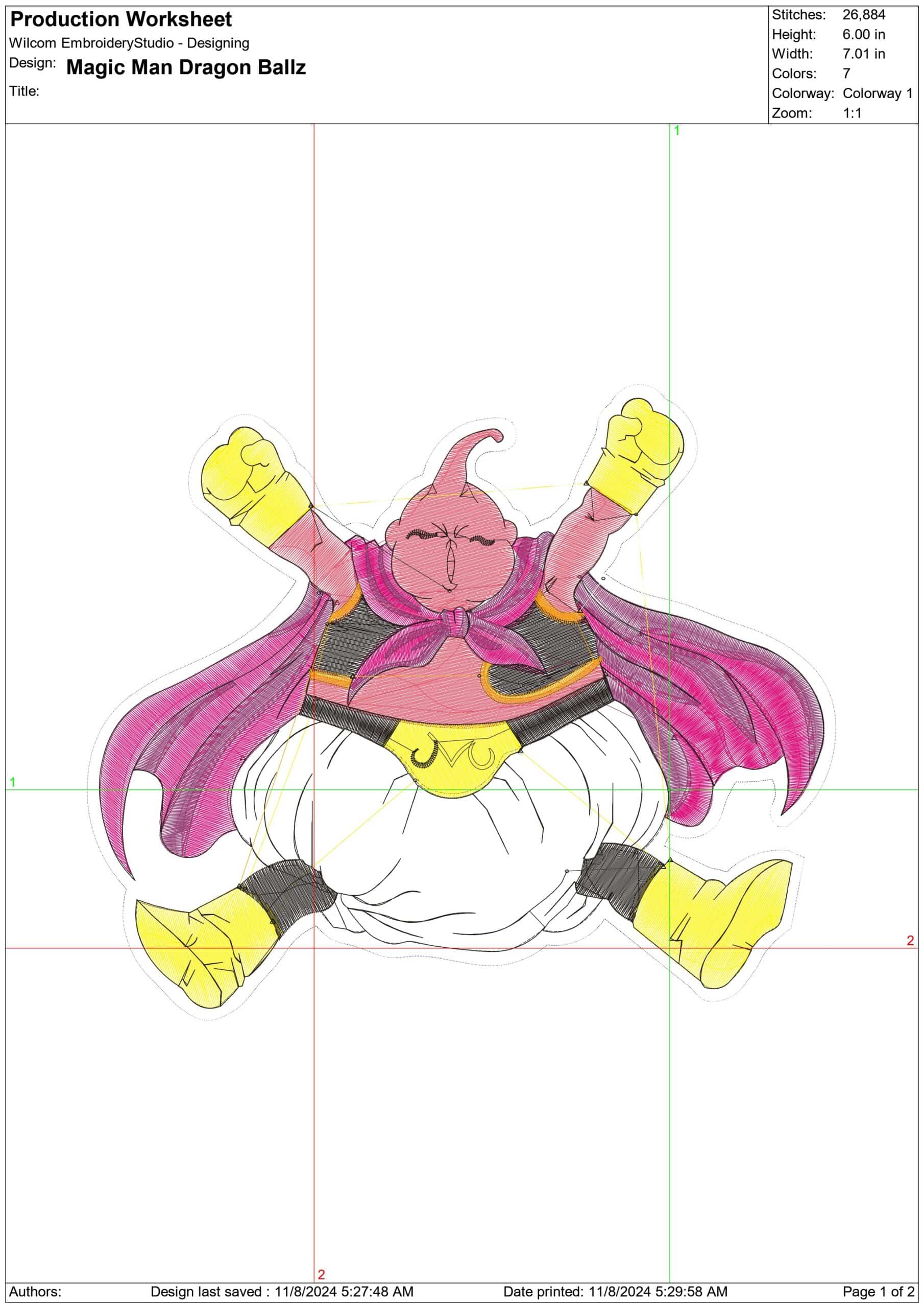 Magic Man Dragon Ballz - Anime - Nike embroidery design - instant download — view 2