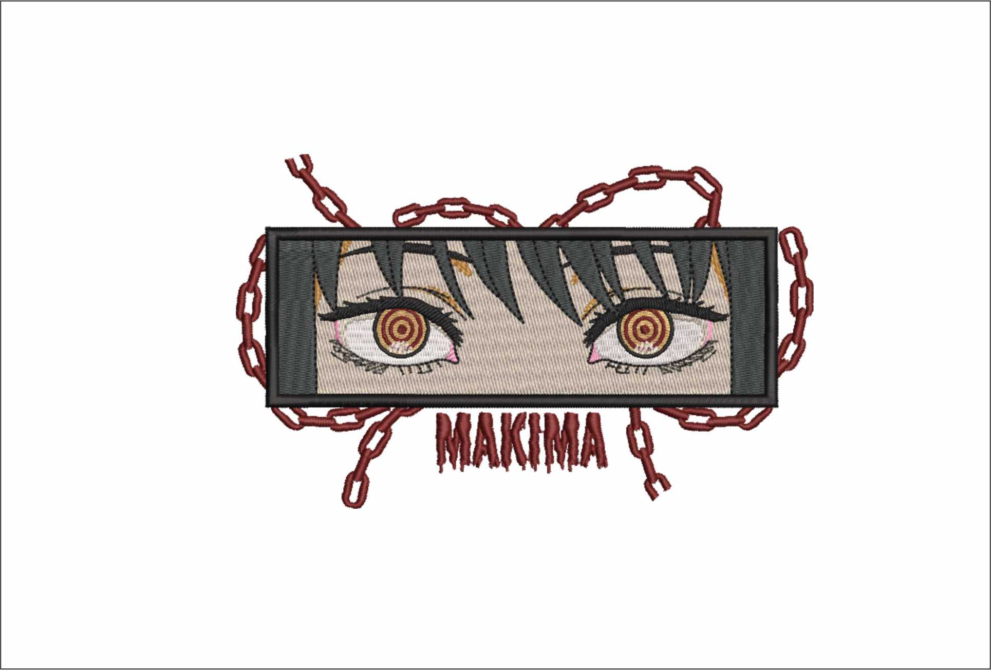 Makima Eyes and chains - Anime - Nike embroidery design - instant download