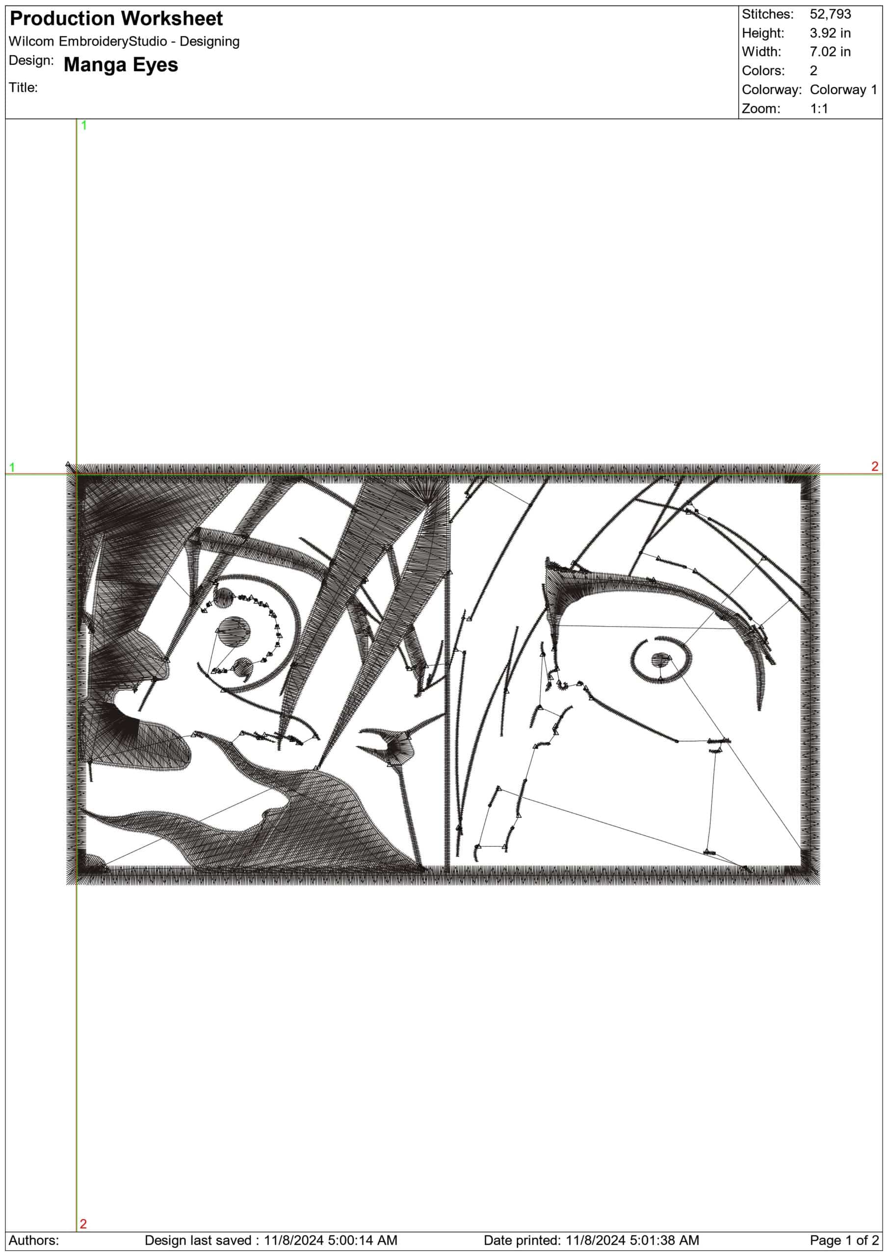 Manga eyes - Anime - Nike embroidery design - instant download — view 2