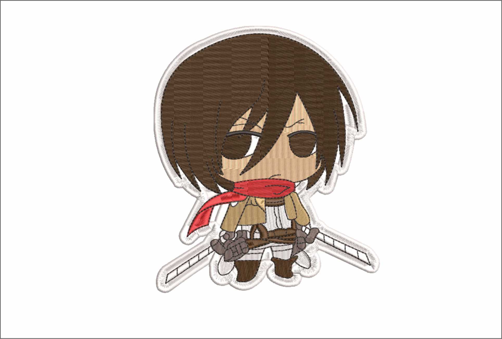 Mikasa Attack on Titan - Anime - Nike embroidery design - instant download