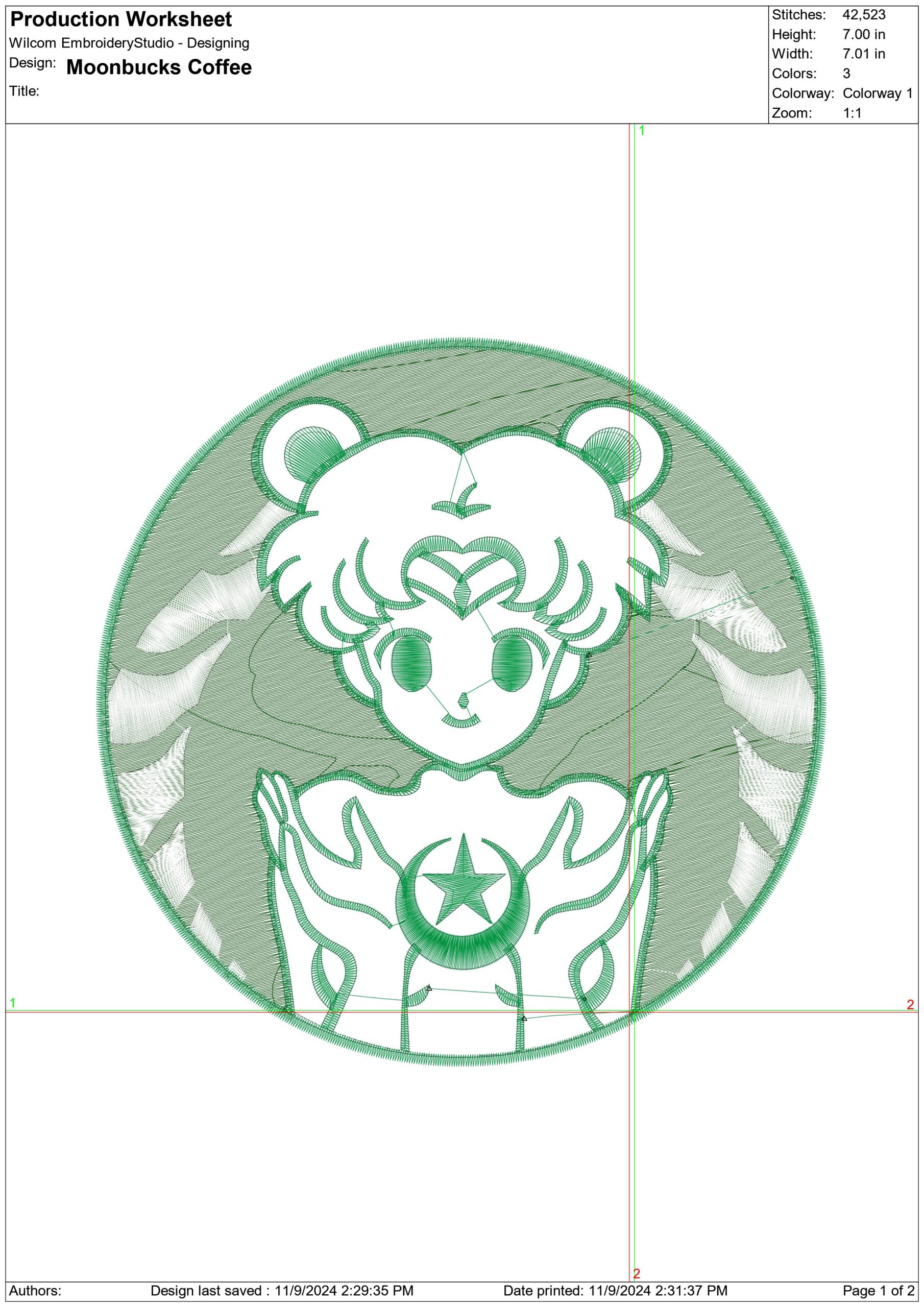 Moon Bucks Coffee Sailor Moon - Anime - Nike embroidery design - instant download — view 2