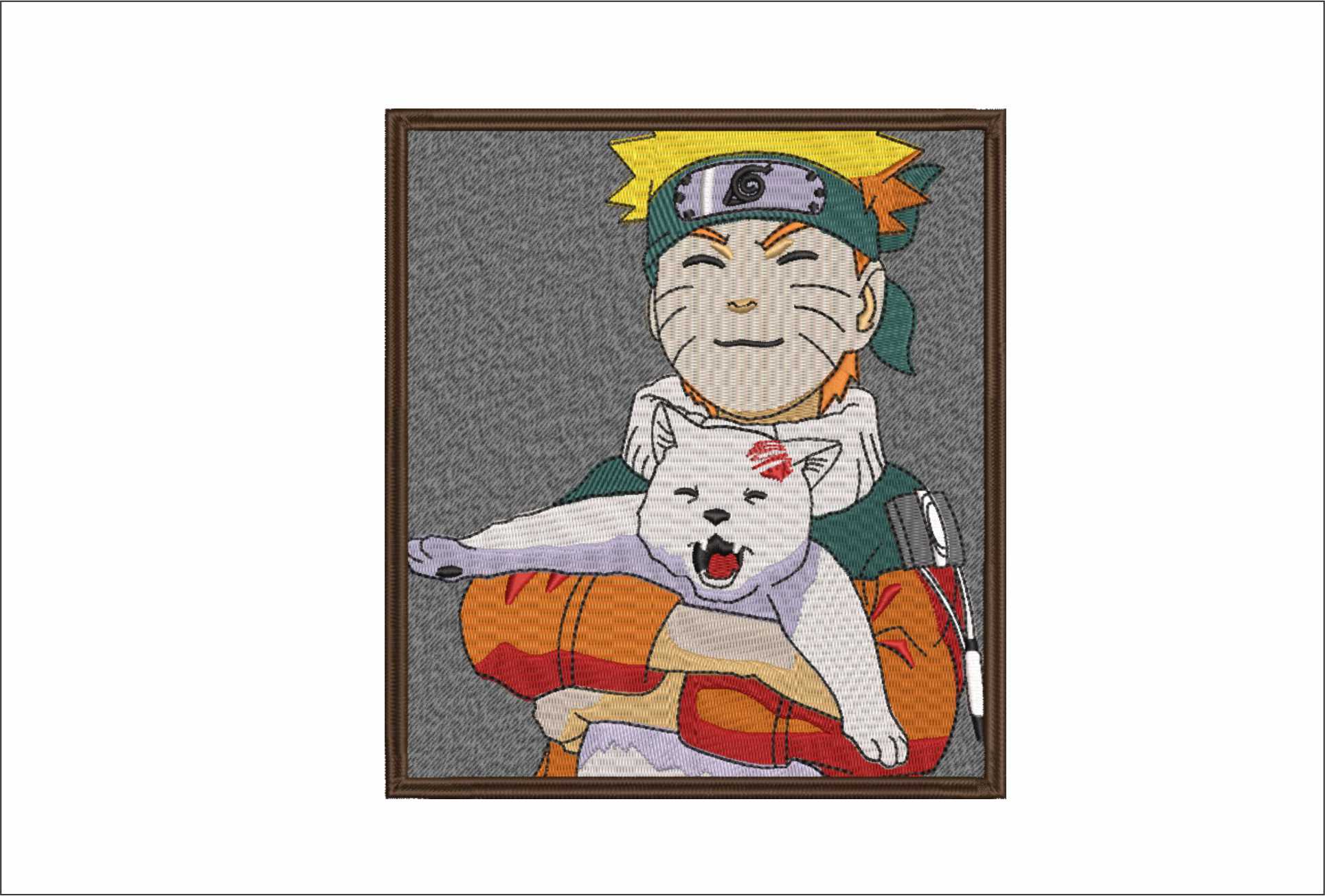 Naruto and Ninneko- Anime - Nike embroidery design - instant download