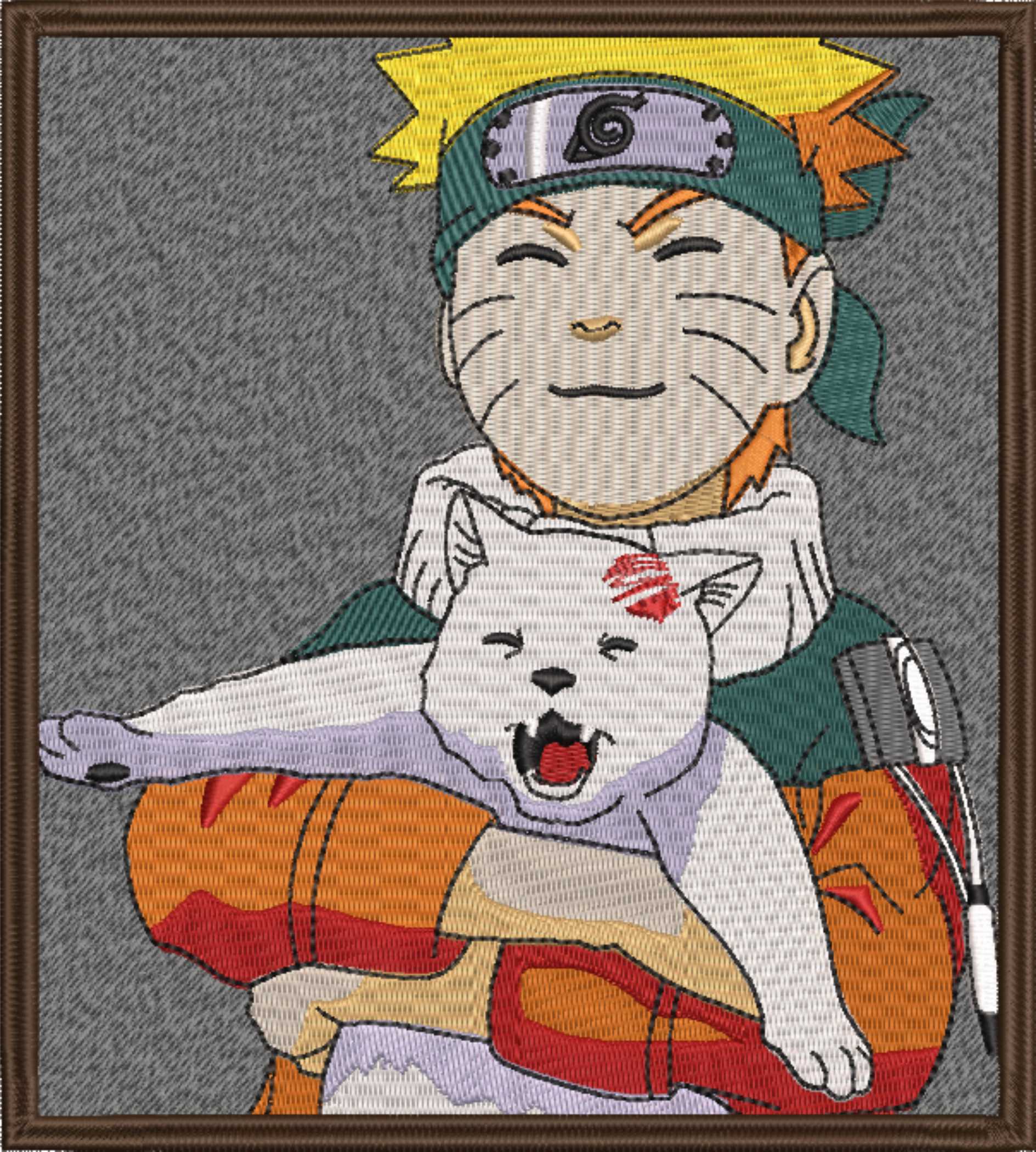 Naruto and Ninneko- Anime - Nike embroidery design - instant download — view 4