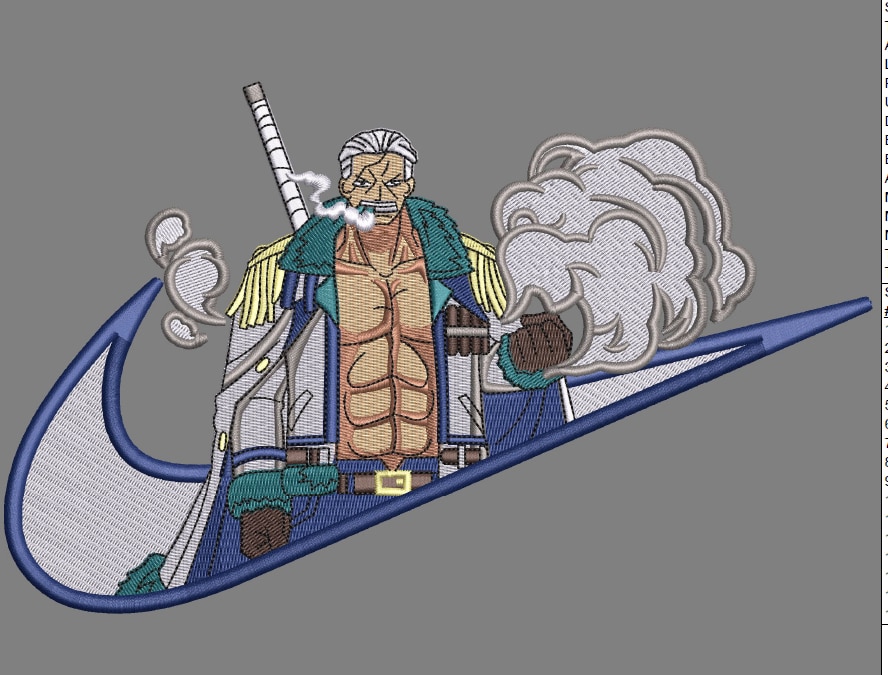 Nike Swoosh Smoker - Anime - Nike embroidery design - instant download