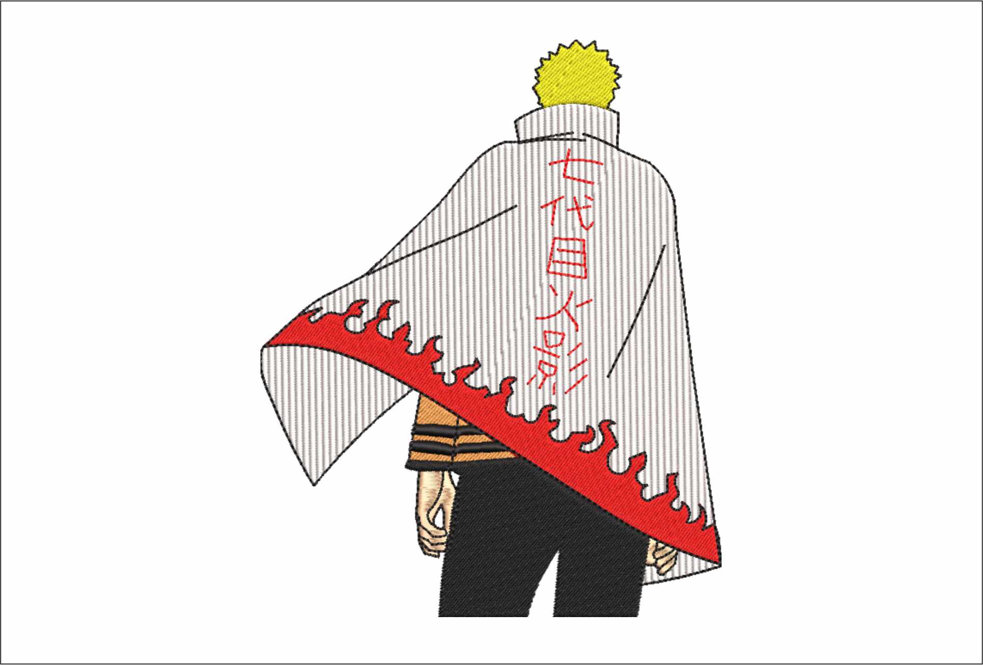 Naruto Masashi Back Cape- Anime - Nike embroidery design - instant download