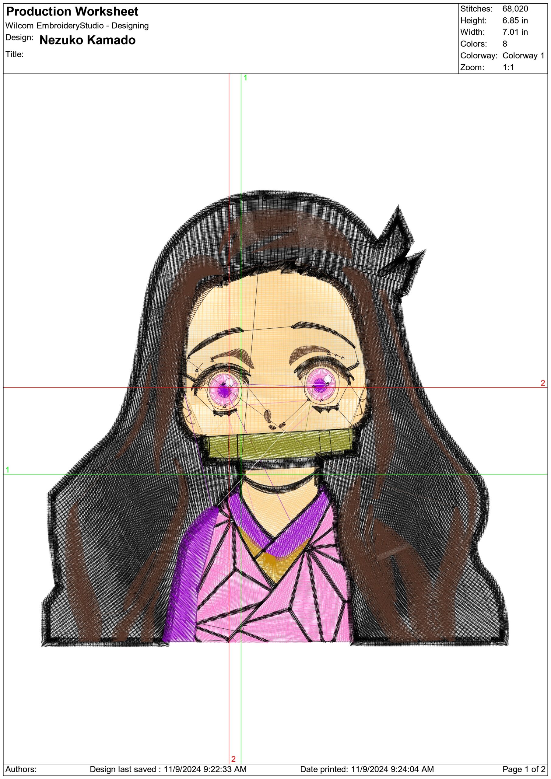 Nezuko Kamado- Anime - Nike embroidery design - instant download — view 2