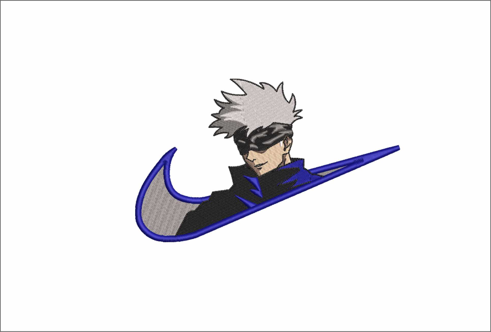 Nike Swoosh Gojo Saturo - Anime - Nike embroidery design - instant download