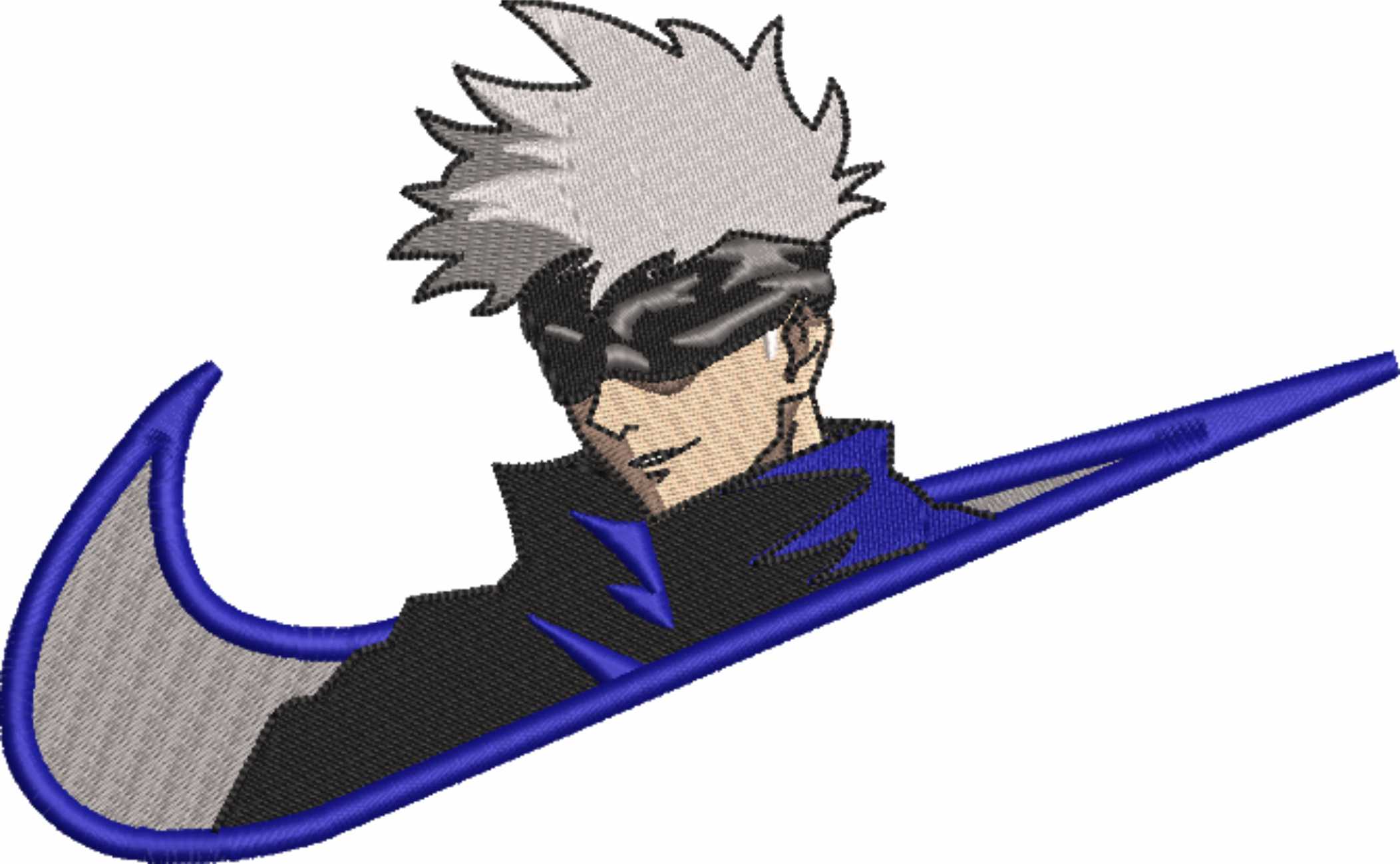 Nike Swoosh Gojo Saturo - Anime - Nike embroidery design - instant download — view 4