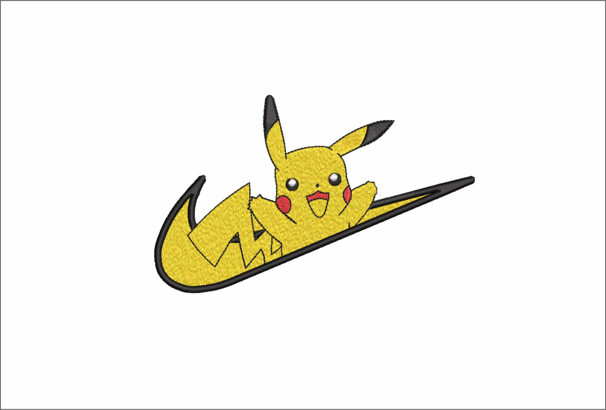 Nike Swoosh Pikachu - Pokemon - Anime - Nike embroidery design - instant download