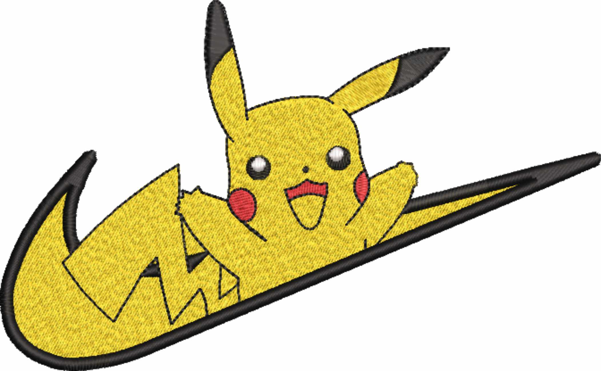 Nike Swoosh Pikachu - Pokemon - Anime - Nike embroidery design - instant download — view 4