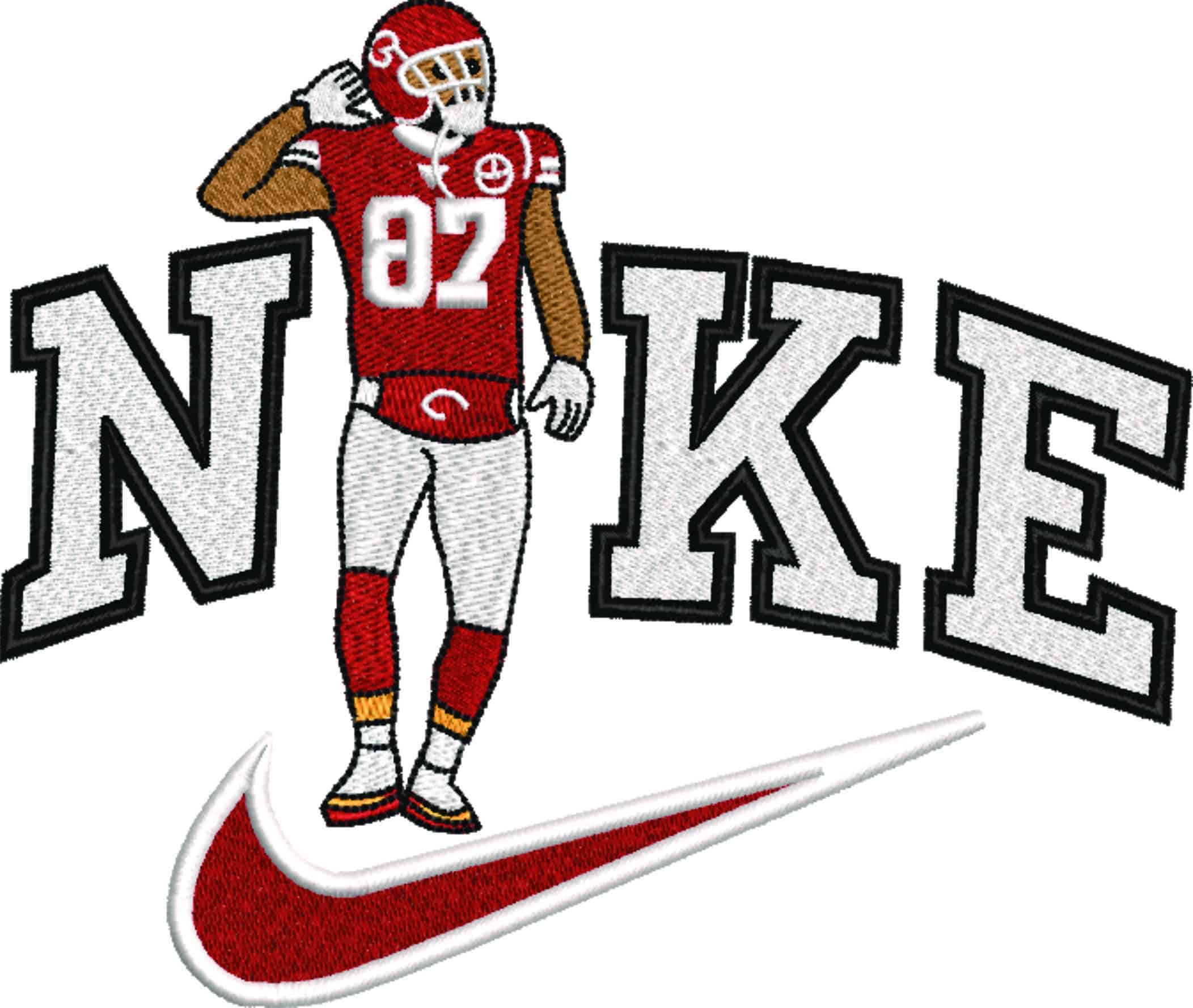 Nike Swoosh Kansas City Chiefs 87 Travis Kelce - NFL embroidery design file - instant download — view 4