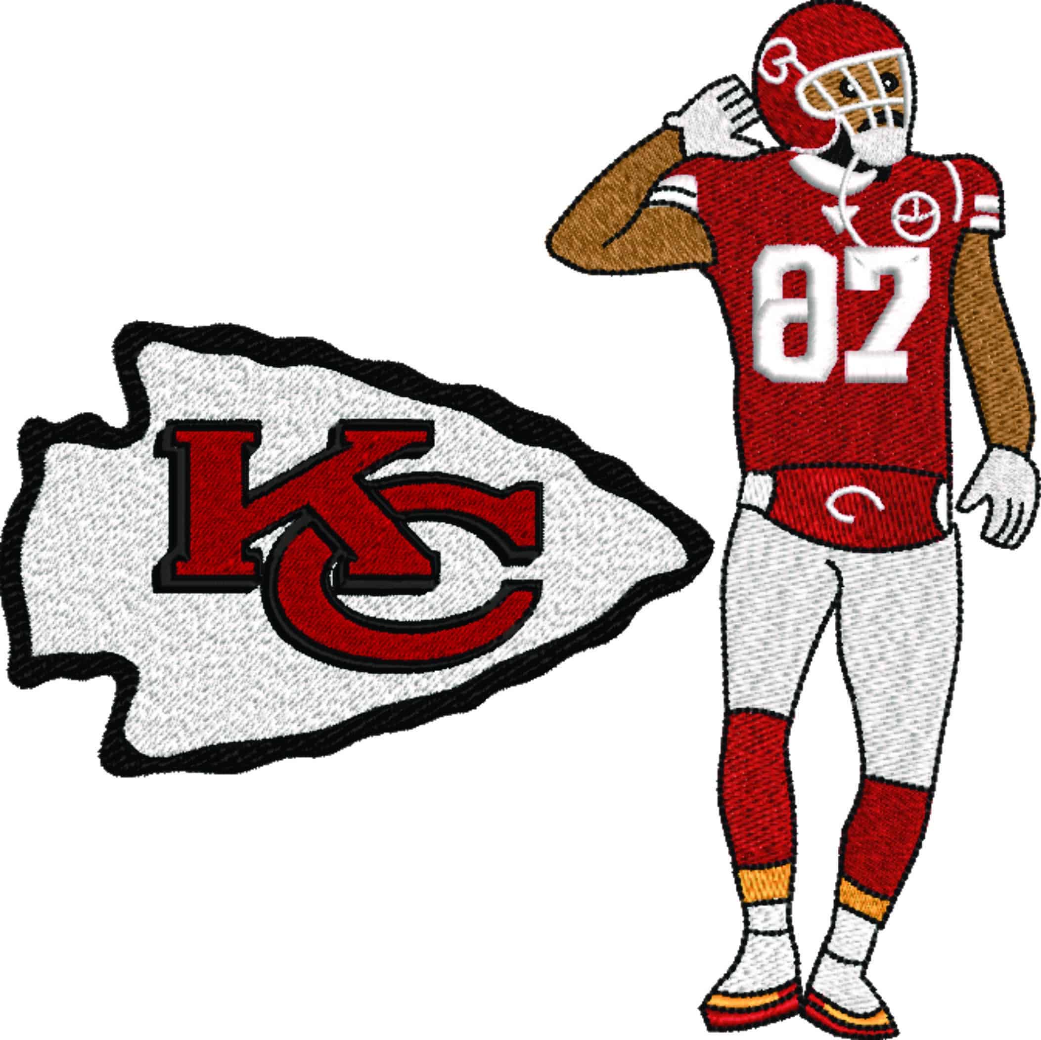 Kansas City Chiefs 87 Travis Kelce - NFL embroidery design file - instant download — view 4