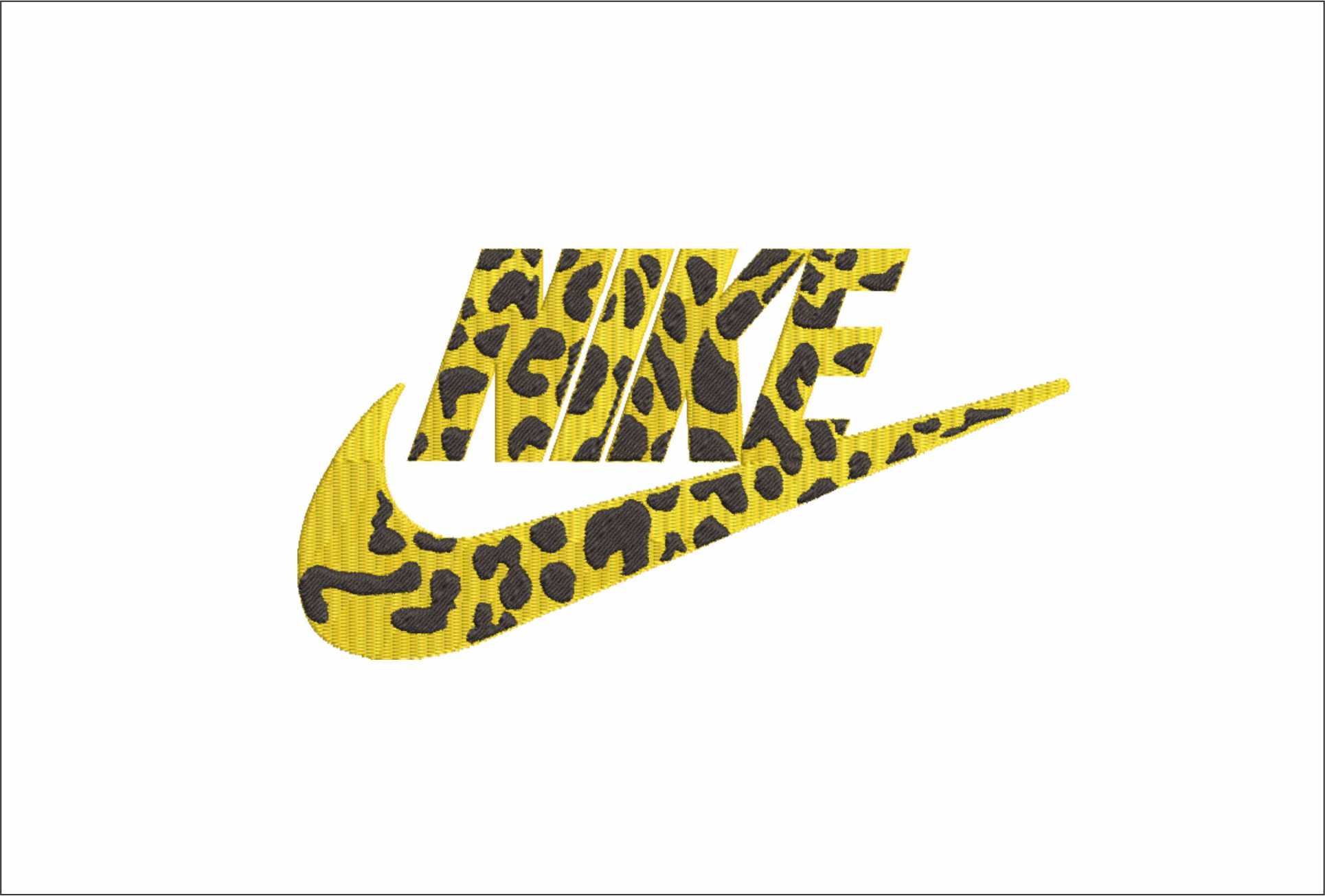 Nike Swoosh Leopard Print - Nike embroidery design file - instant download in a frame
