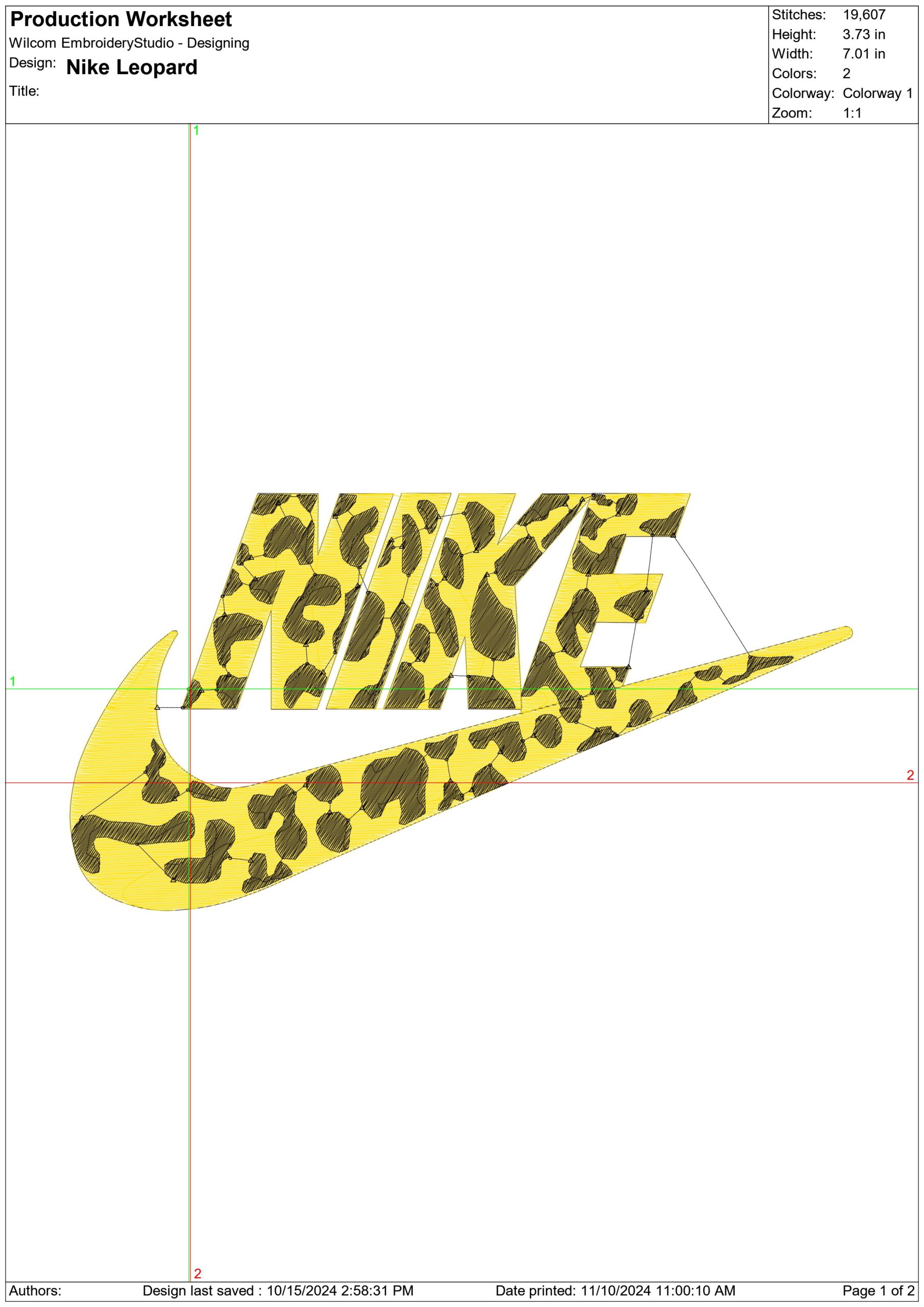 Nike Swoosh Leopard Print - Nike embroidery design file - instant download in a frame — view 2