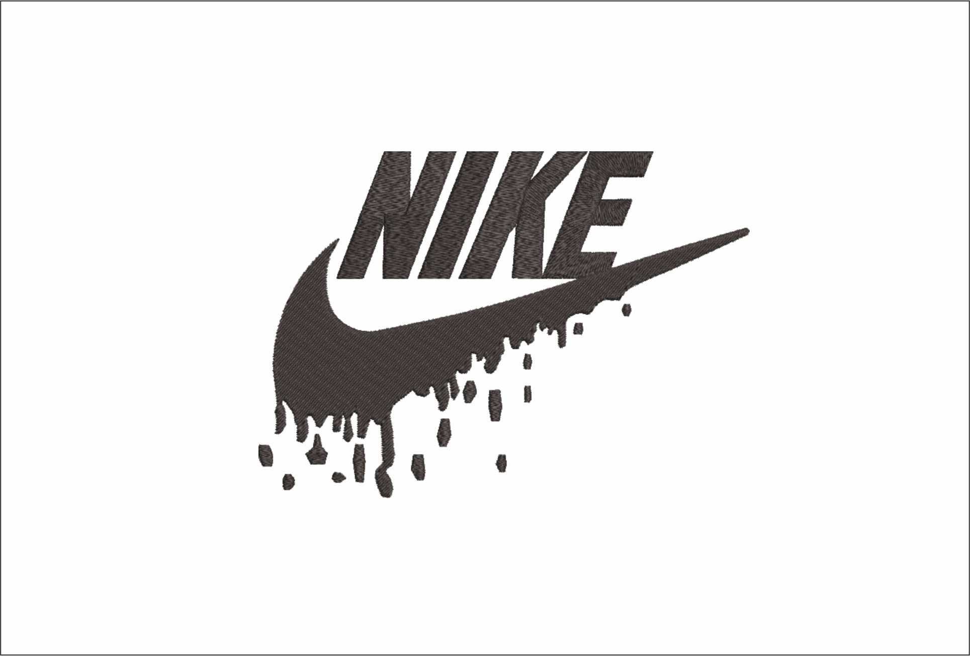 Nike Swoosh dripping - Nike embroidery design file - instant download in a frame