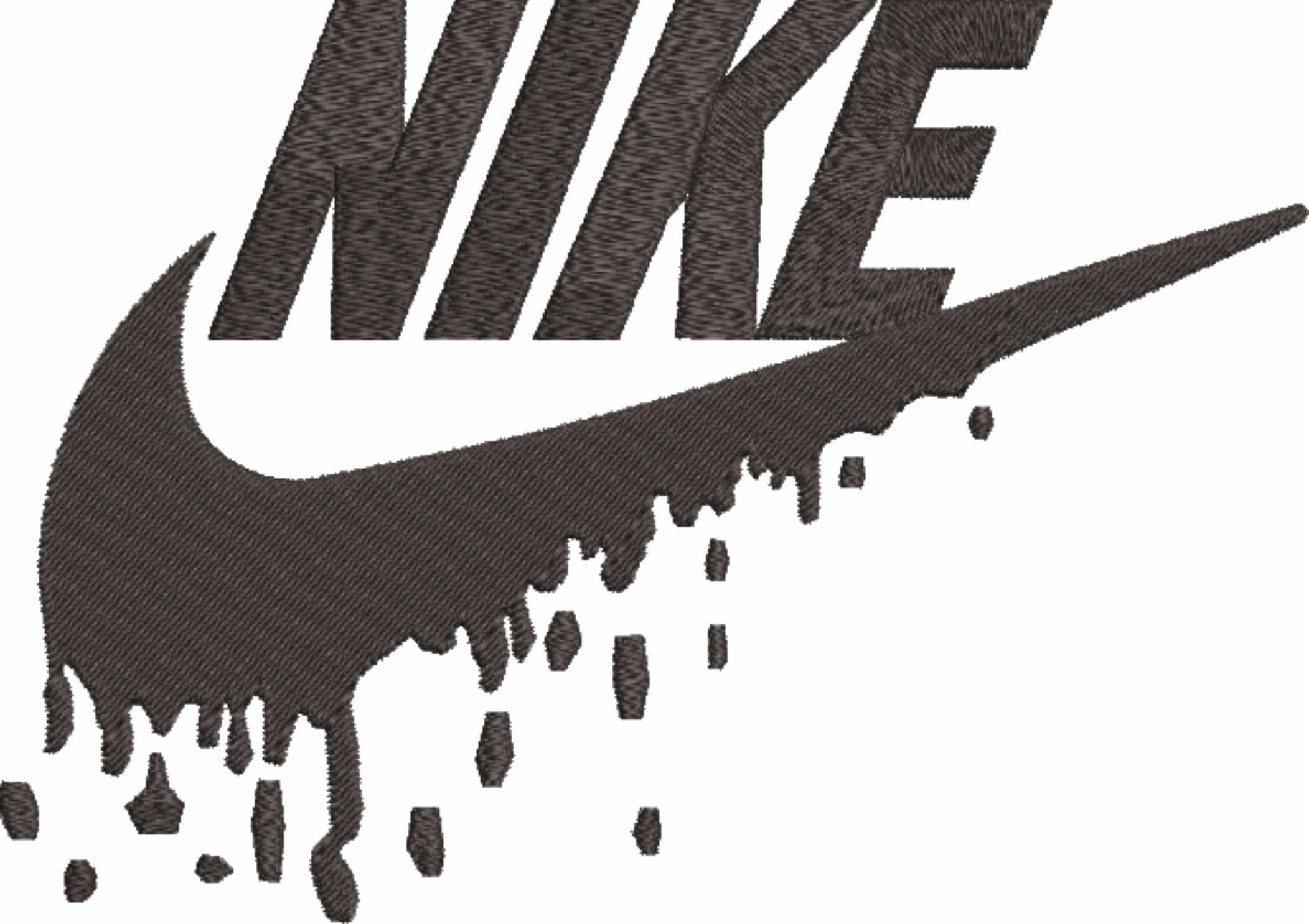 Nike Swoosh dripping - Nike embroidery design file - instant download in a frame — view 4