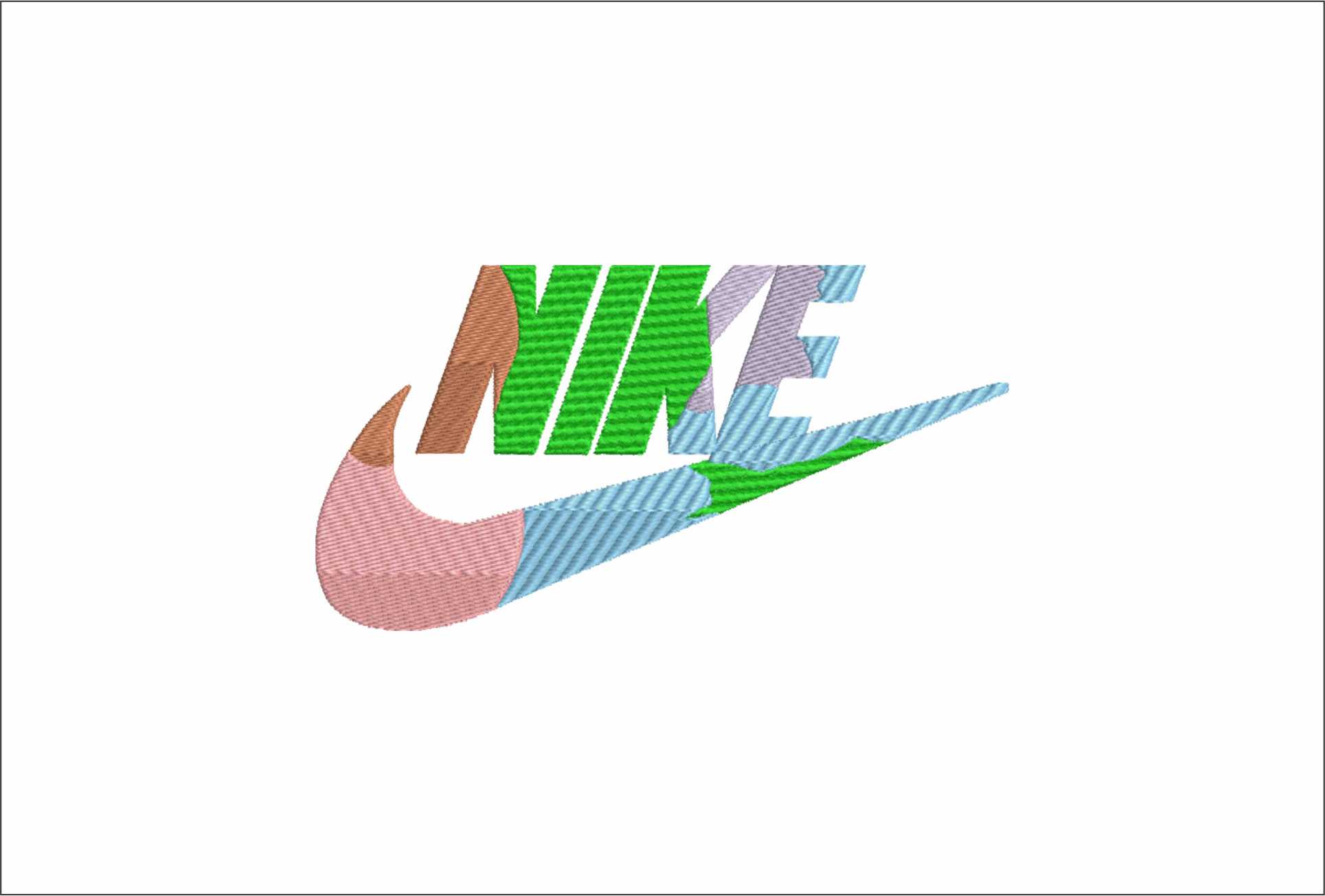 Nike Swoosh Colors - Nike embroidery design file - instant download in a frame