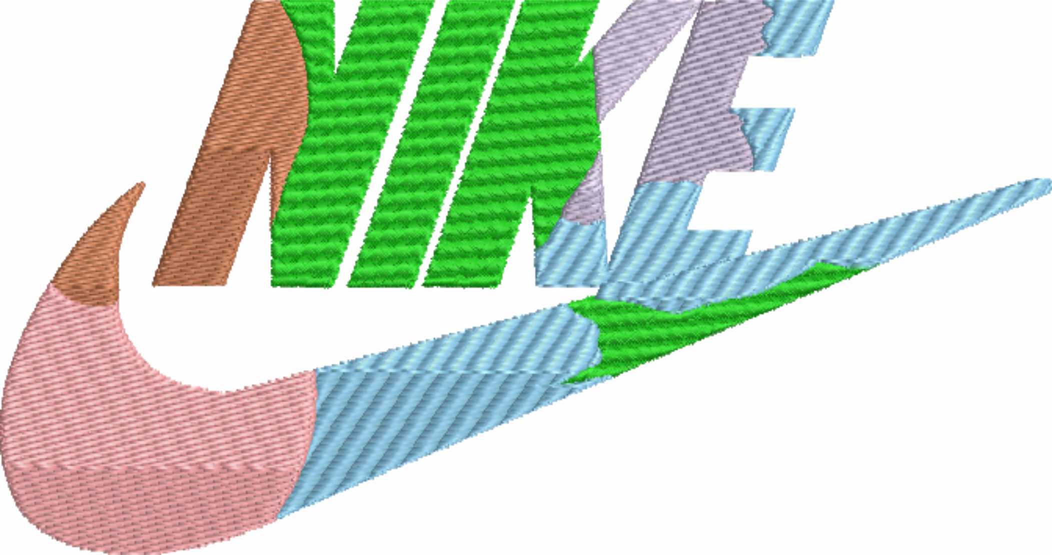 Nike Swoosh Colors - Nike embroidery design file - instant download in a frame — view 2