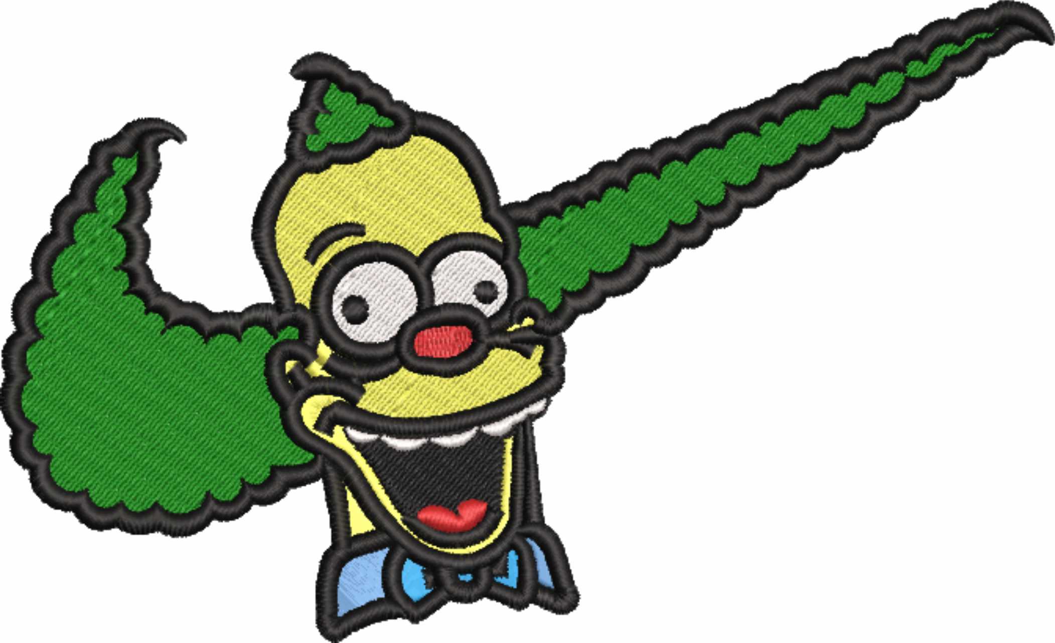 Nike Swoosh Homer Simpson Krusty Clown - Nike embroidery design file - instant download — view 4
