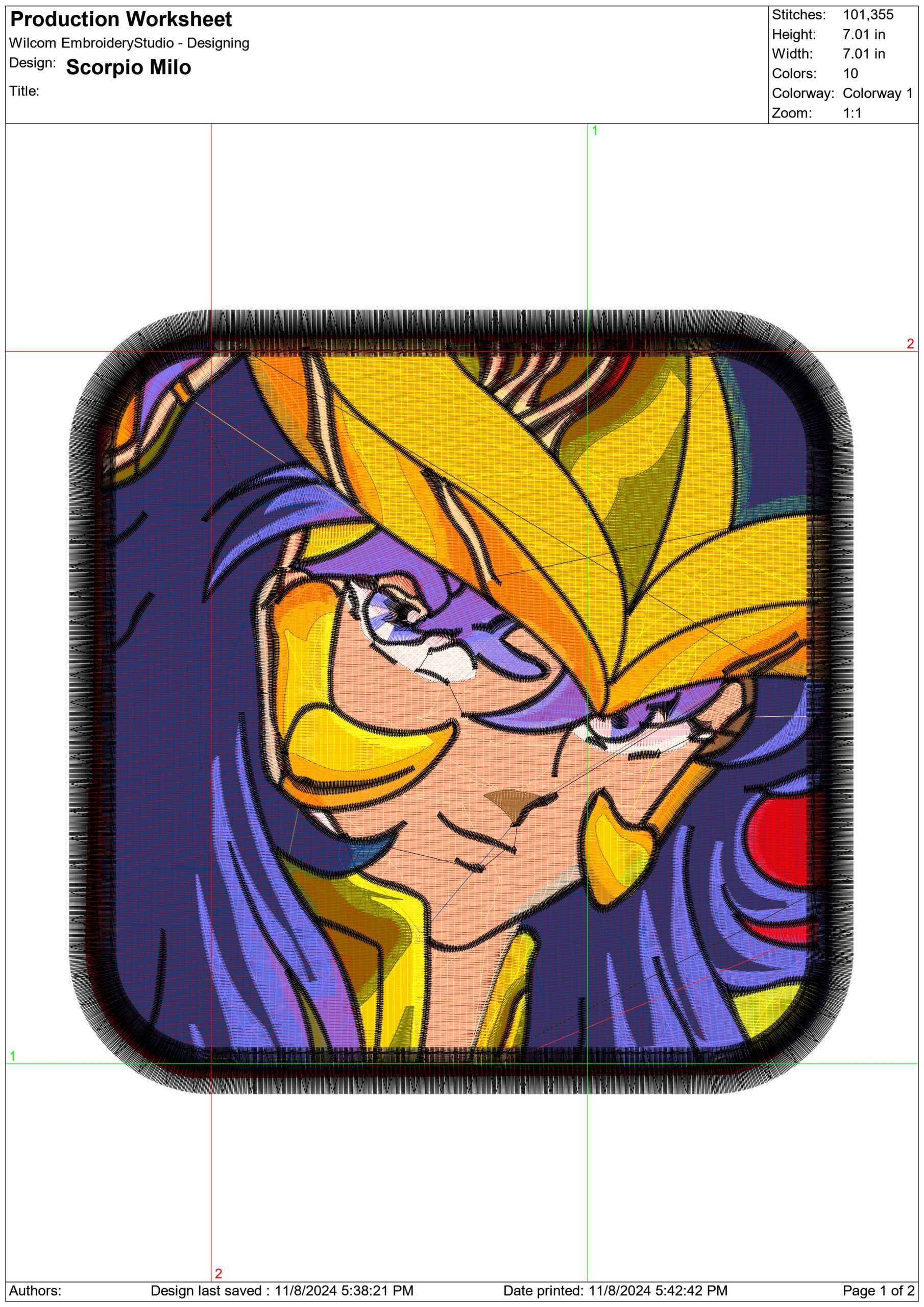 Scorpio Milo - Anime - Nike embroidery design - instant download — view 2