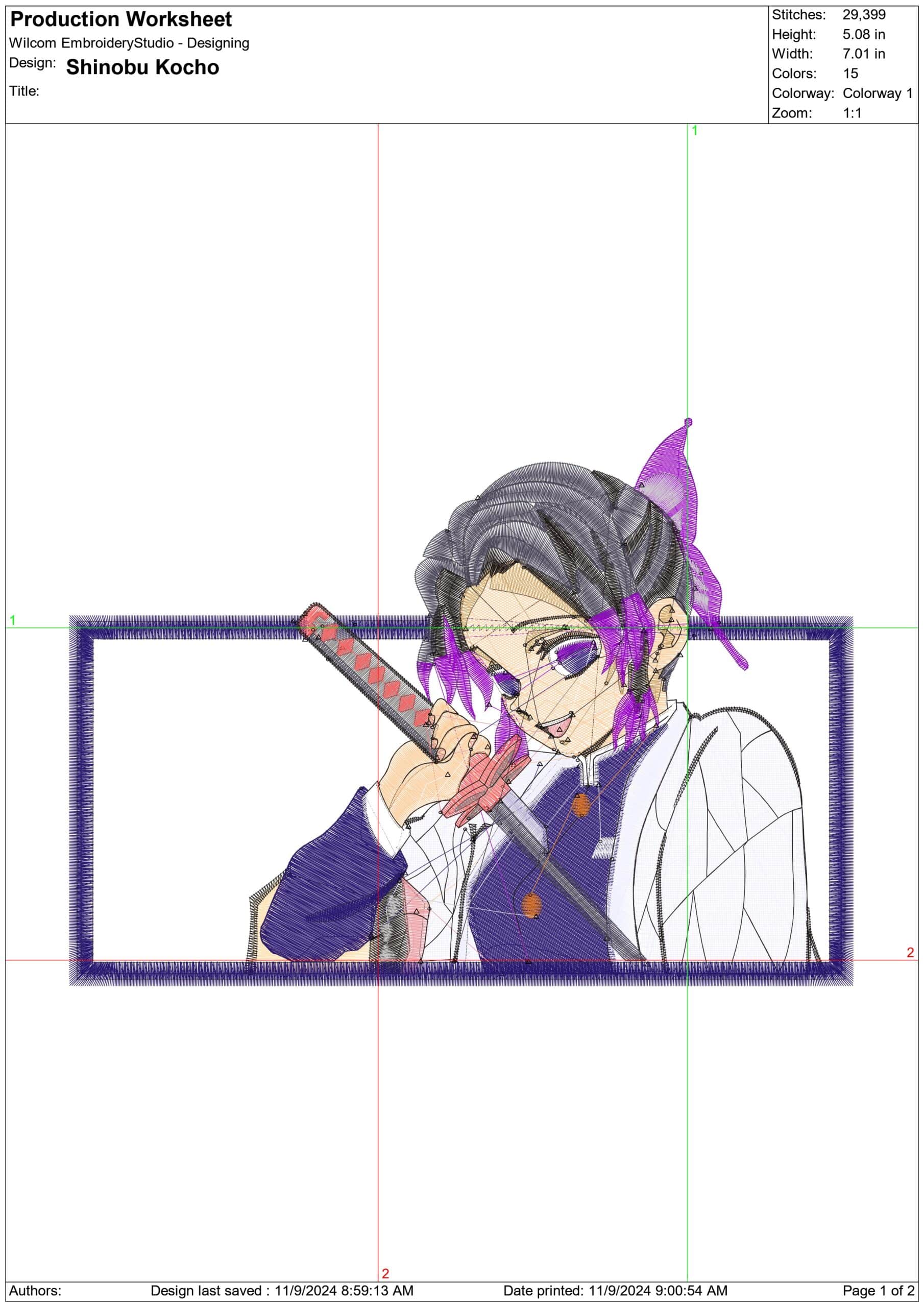 Shinobu Kocho - Anime - Nike embroidery design - instant download — view 2