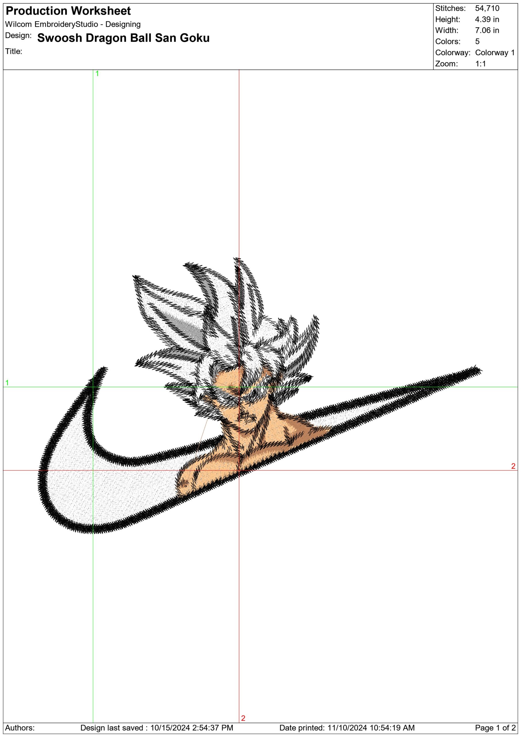 Nike Swoosh San Guko - Anime - Nike embroidery design - instant download — view 2