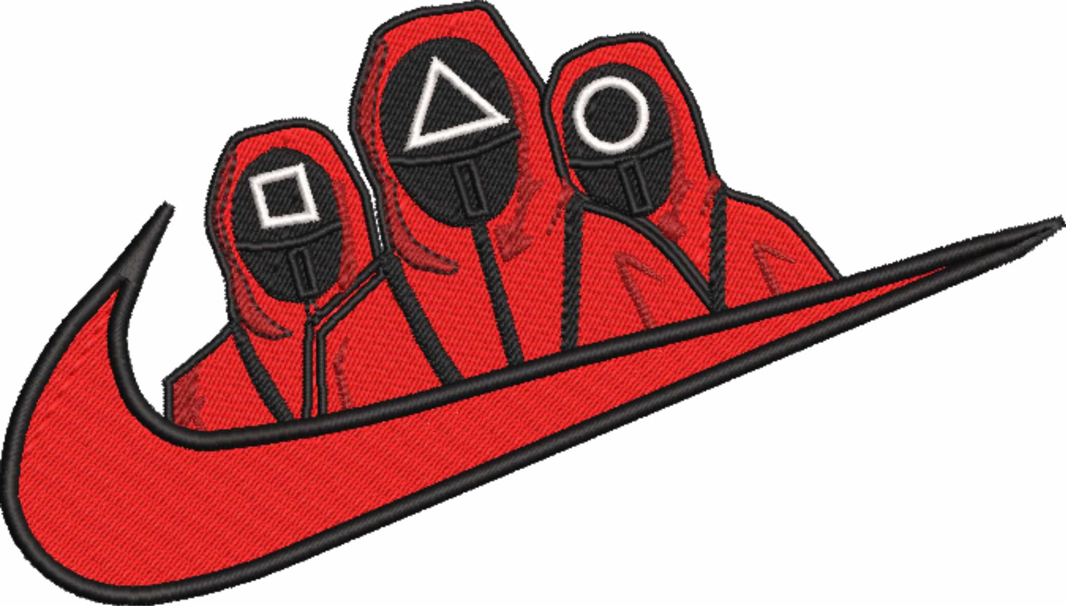 Nike Swoosh Squid Games - Anime - Nike embroidery design - instant download — view 4