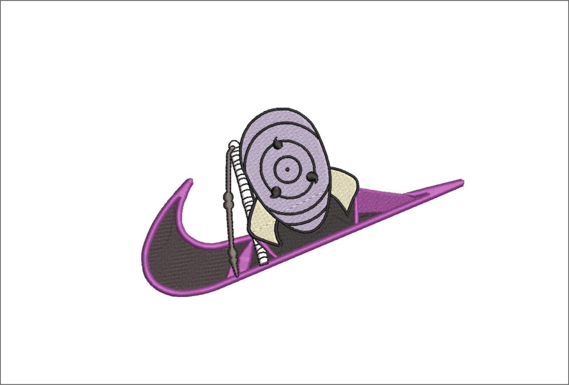 Nike Swoosh Naruto Obito - Anime - Nike embroidery design - instant download