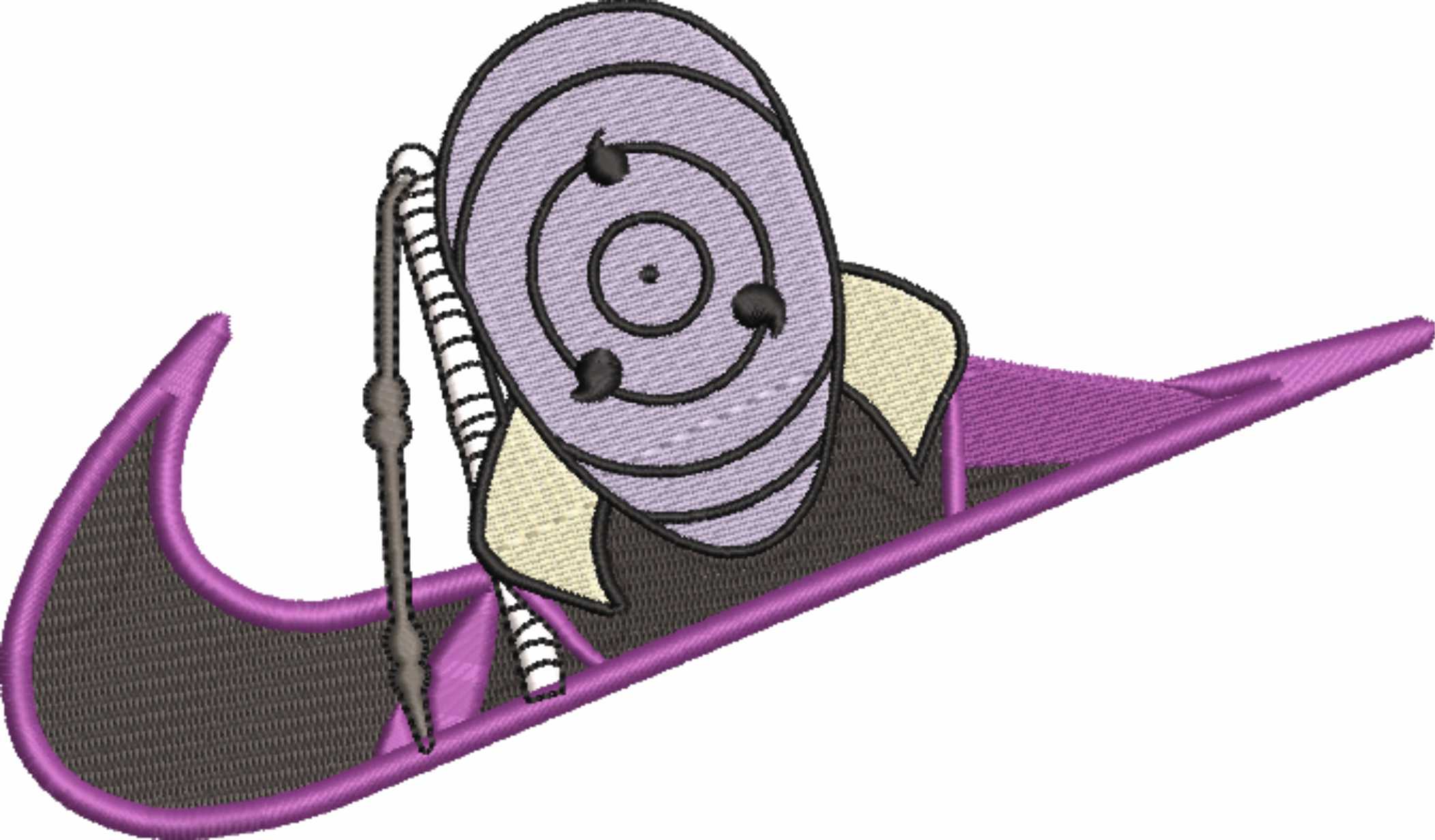 Nike Swoosh Naruto Obito - Anime - Nike embroidery design - instant download — view 4