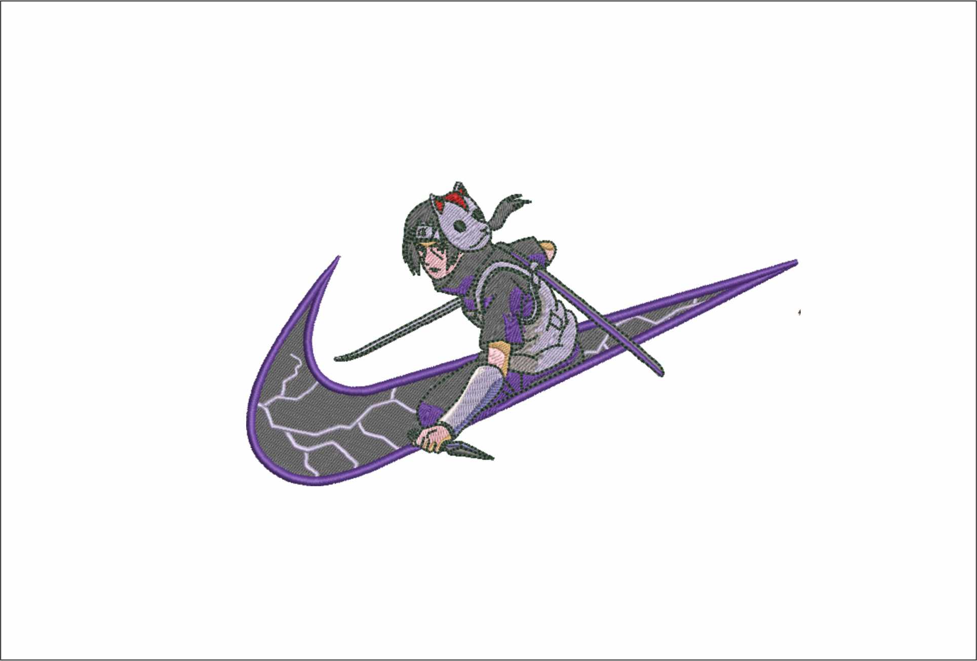 Nike Swoosh Naruto Obito - Anime - Nike embroidery design - instant download