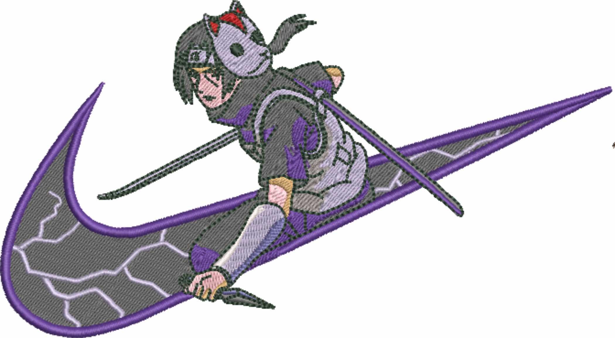 Nike Swoosh Naruto Obito - Anime - Nike embroidery design - instant download — view 4