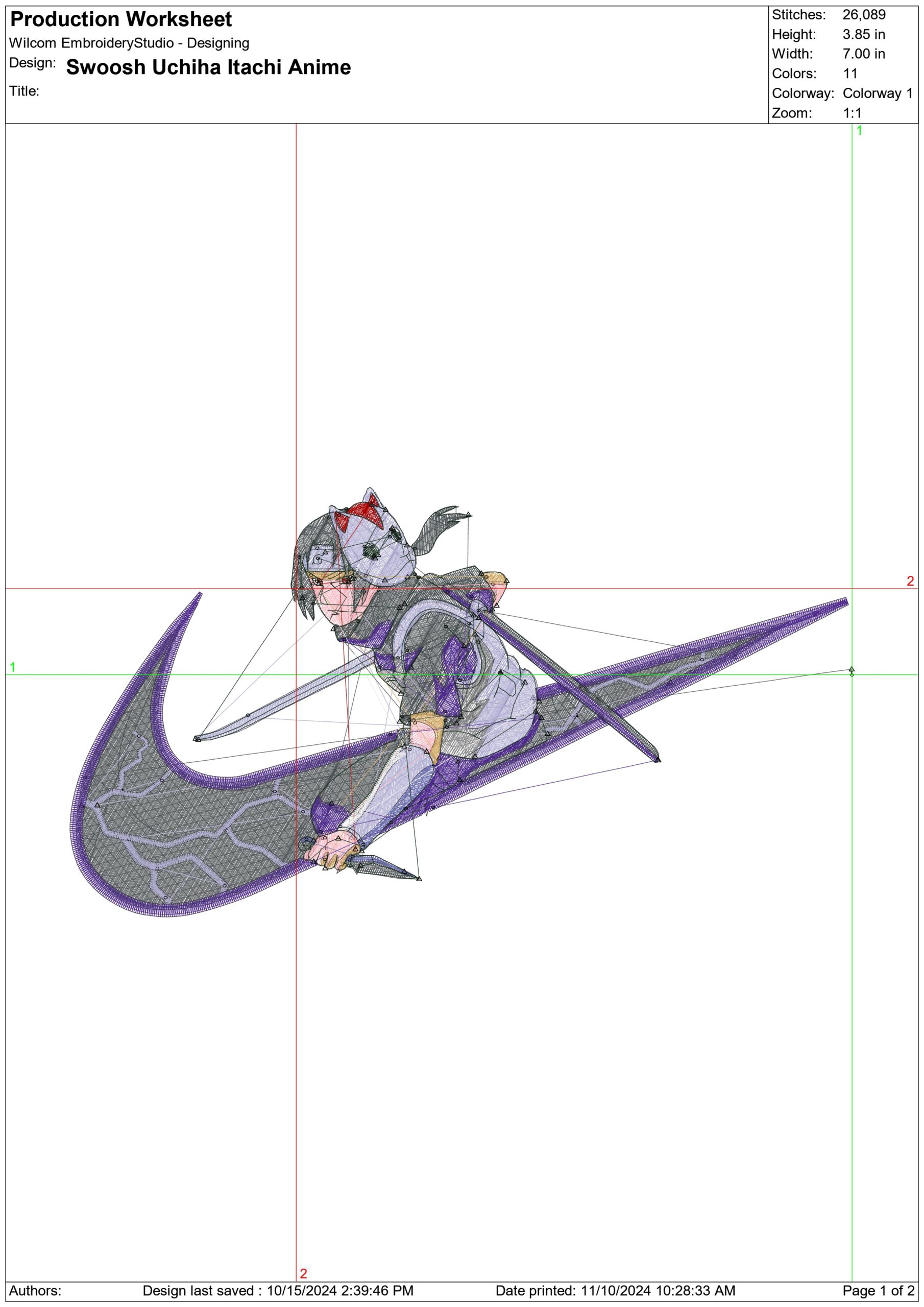 Nike Swoosh Naruto Obito - Anime - Nike embroidery design - instant download — view 2
