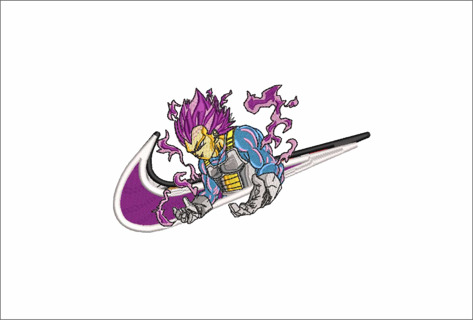 Nike Swoosh Vegeta Manga - Anime - Nike embroidery design - instant download