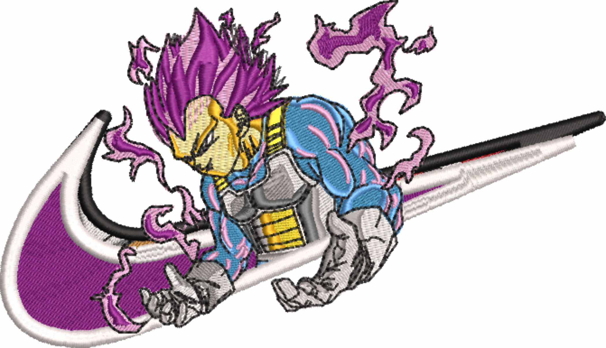 Nike Swoosh Vegeta Manga - Anime - Nike embroidery design - instant download — view 4