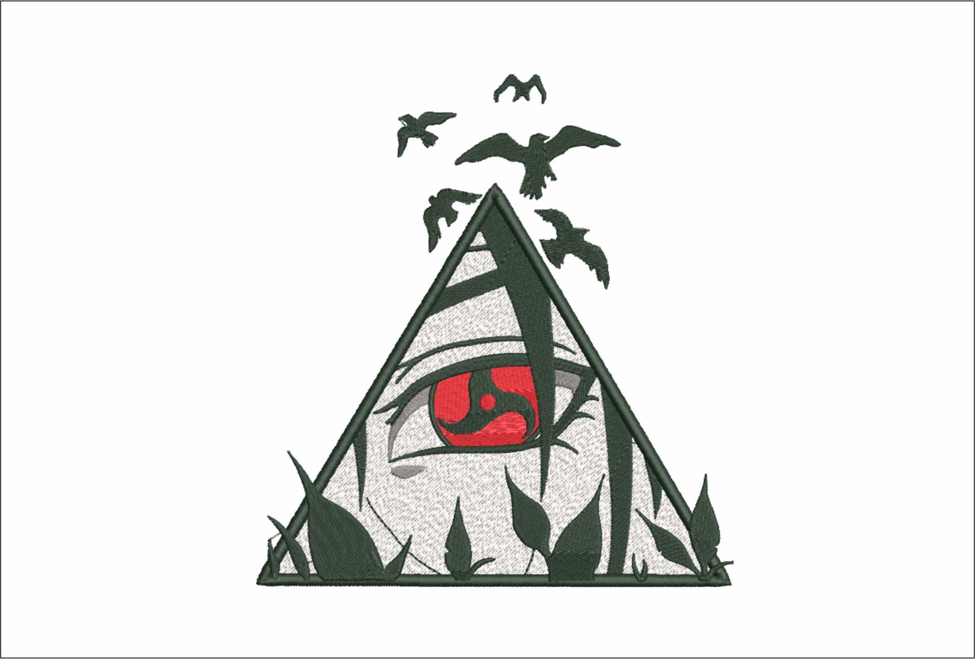 Uchiha Itachi eye crows - Anime - Nike embroidery design - instant download